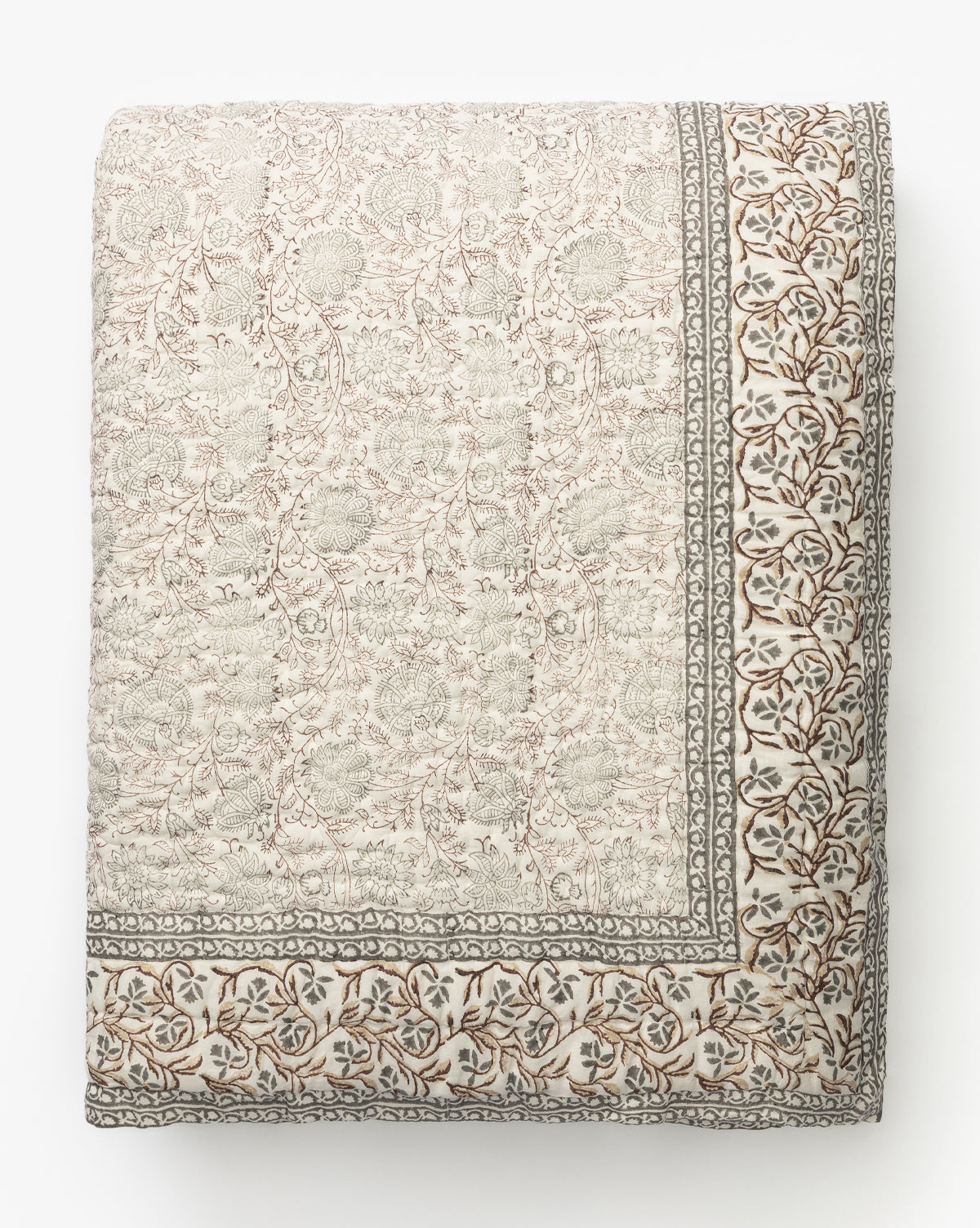 Tulare Block Print Quilt - Handmade Cotton Bedspread with Traditional Indian Design - Perfect for Boho Bedroom Decor, Cozy Throw Blanket, or Unique Gift Idea