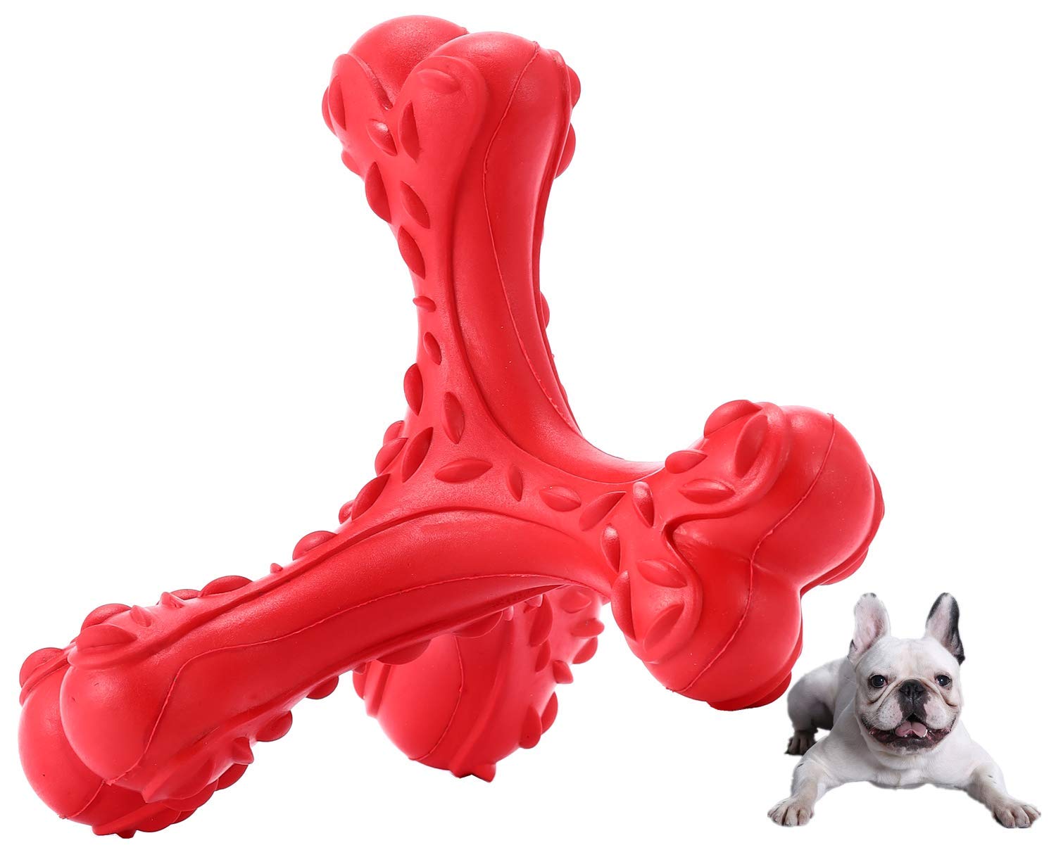 Durable Indestructible Dog Chew Toys for Aggressive Chewers - Large Breed Natural Rubber Bones with Teeth Cleaning | Perfect for Strong Chewers & Dental Health