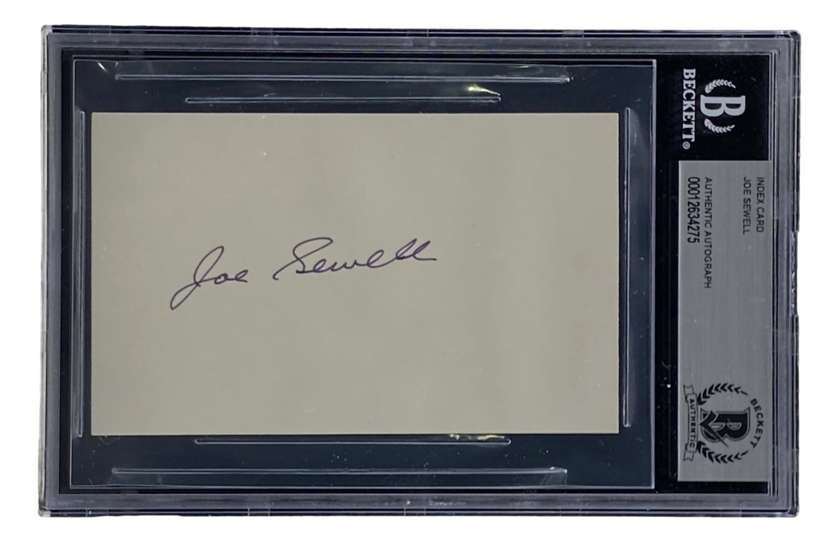 Joe Sewell Cleveland Guardians Autographed Slabbed Index Card BAS 00012634275 - Perfect for Baseball Memorabilia Collectors & Guardians Fans