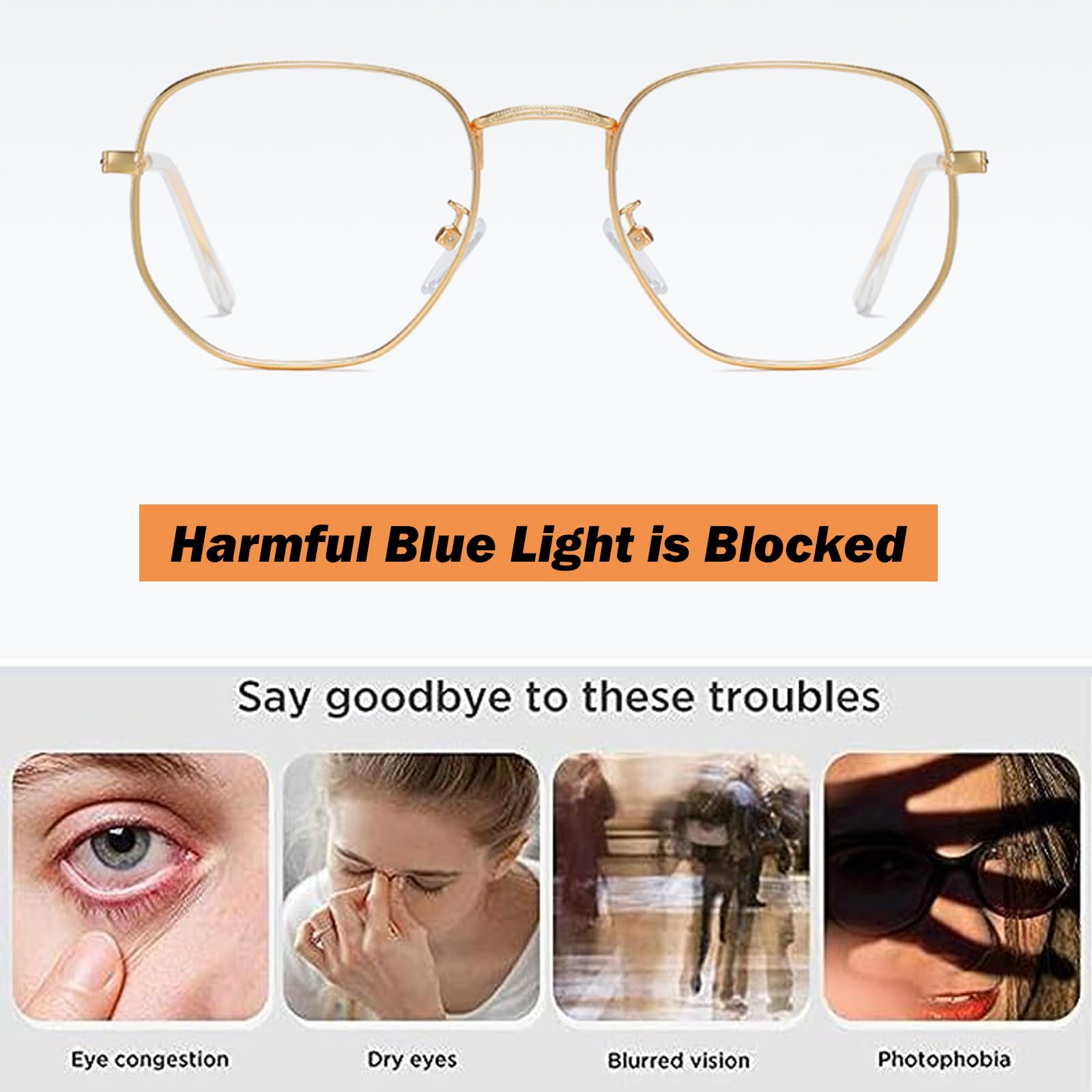 Blue Light Blocking Glasses for Computer & Gaming - UV Protection Eyewear for Women & Men