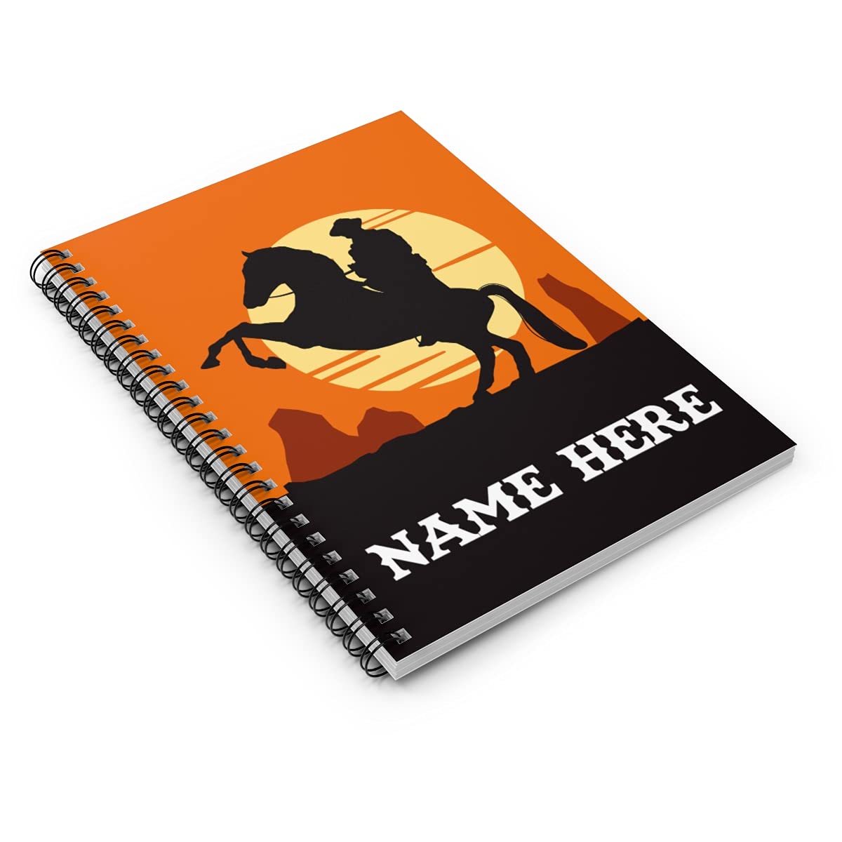 Custom Cowboy Wild West Spiral Notebook - Personalized Journal for Kids, Teens & Women | Western Theme Writing Notebook for School, Office & Travel Gifts