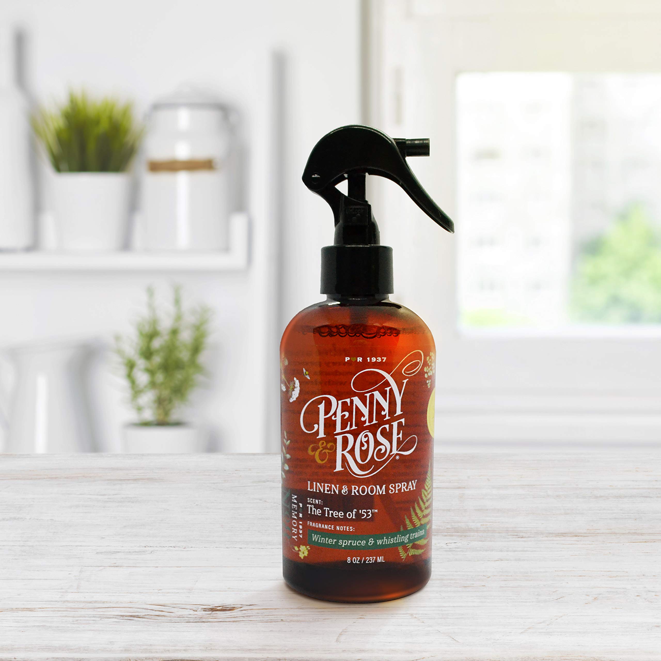 Penny & Rose Linen & Room Spray - The Tree of '53 Scent | Natural Home Fragrance for Bedroom, Living Room & Office | Relaxing Aromatherapy Air Freshener