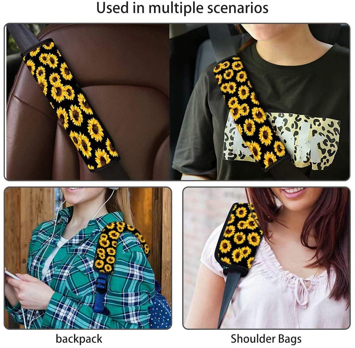 XYZCANDO 14-in-1 Car Interior Accessories Set - Elastic Steering Wheel Cover, Breathable Seat Covers, Non-Slip Floor Mats, Headrest & Armrest Protectors, Safety Seatbelt Covers - Perfect for Firefighters, Truck & SUV Drivers, Long Commutes & Road Trips