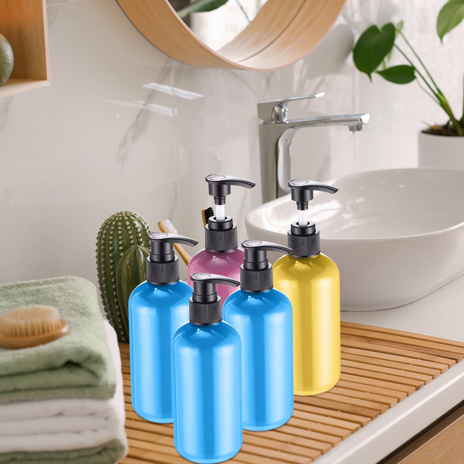 150-Pack 8 oz Clear Plastic Pump Bottles - Leakproof Refillable Dispensers for Shampoo, Conditioner, Body Wash & Liquid Soap (Black) | Perfect for Home, Salon, Travel & DIY Beauty Products