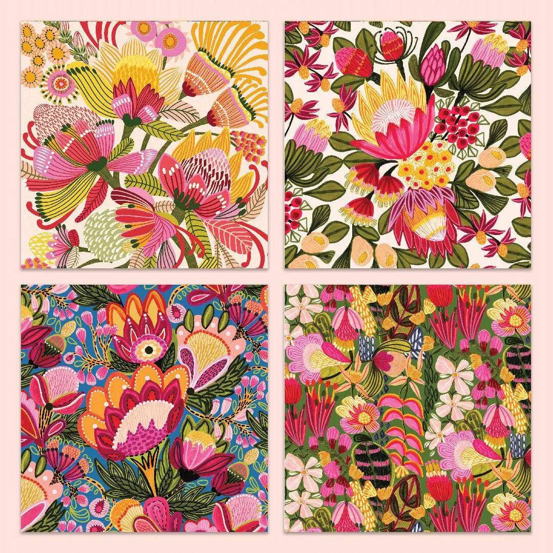 Wild Proteas Australian Greeting Cards | Unique Floral Design for Birthday, Wedding & Thank You Cards | Perfect for Special Occasions & Gift Giving