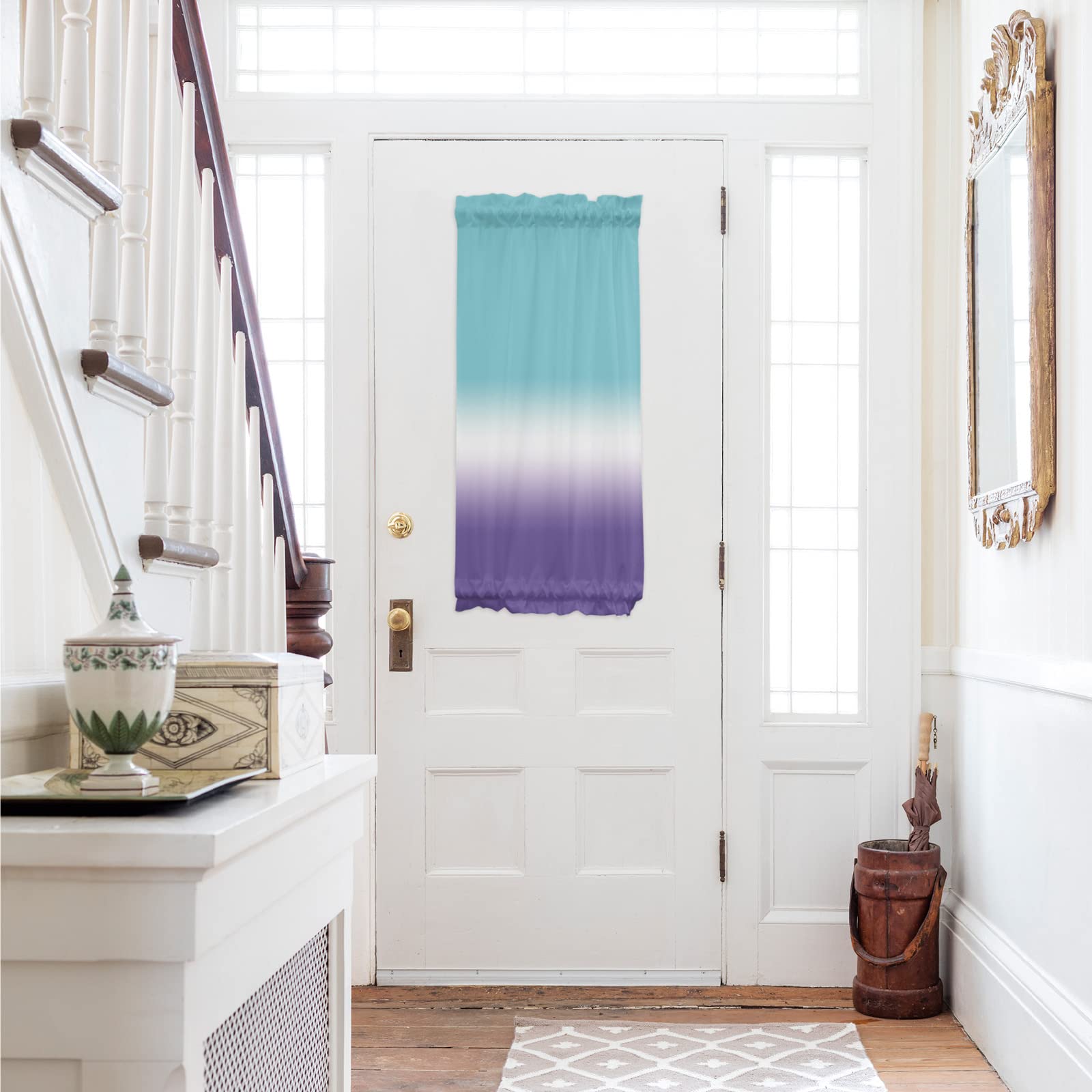 Light Blue & Purple Ombre Gradient Door Curtains 25