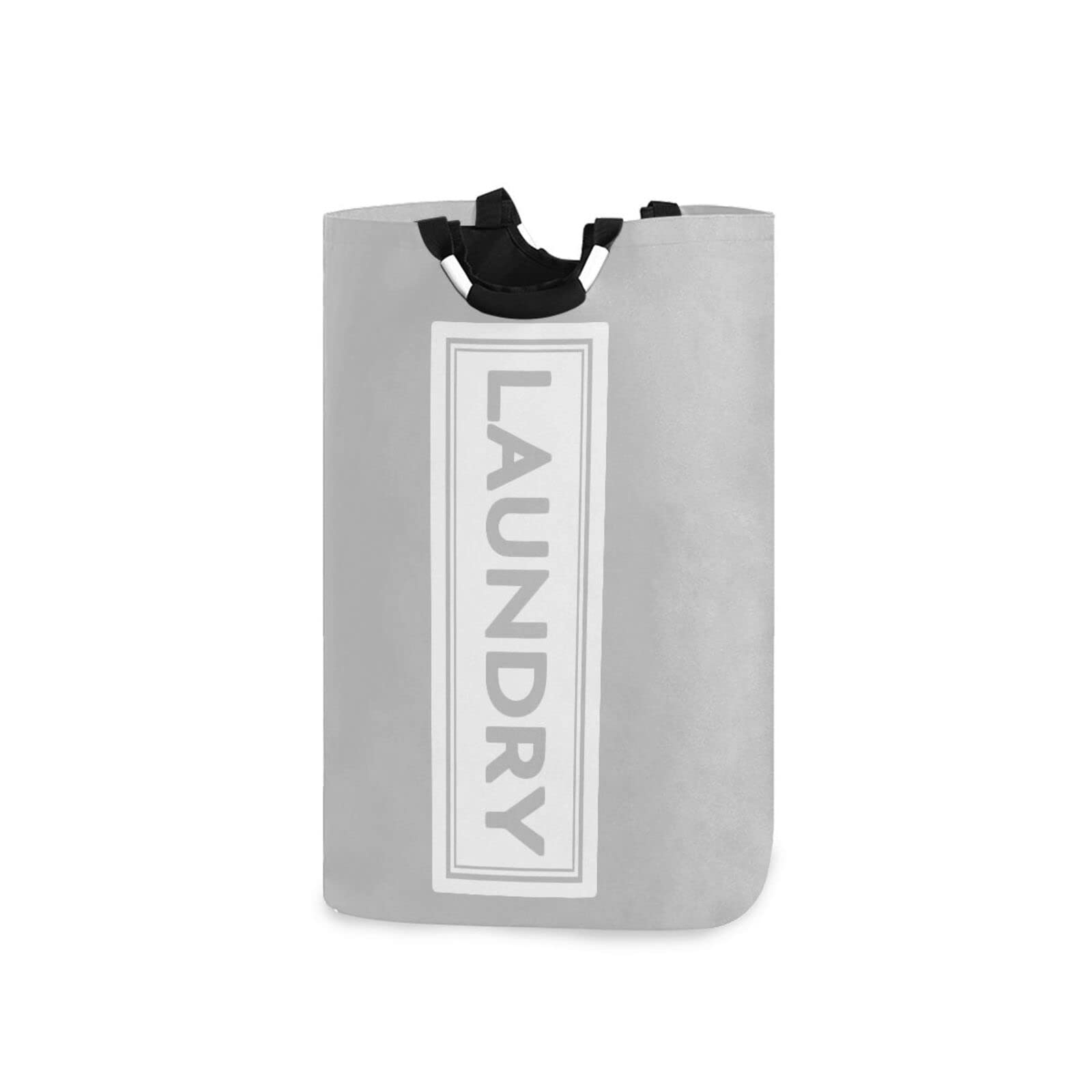 Ollabaky Collapsible Laundry Basket - Large Foldable Light Grey Laundry Hamper Bag with Handles, Portable Clothes Storage Bin for College Dorm, Bedroom, Bathroom & Laundry Room | Space-Saving Home Organization Solution
