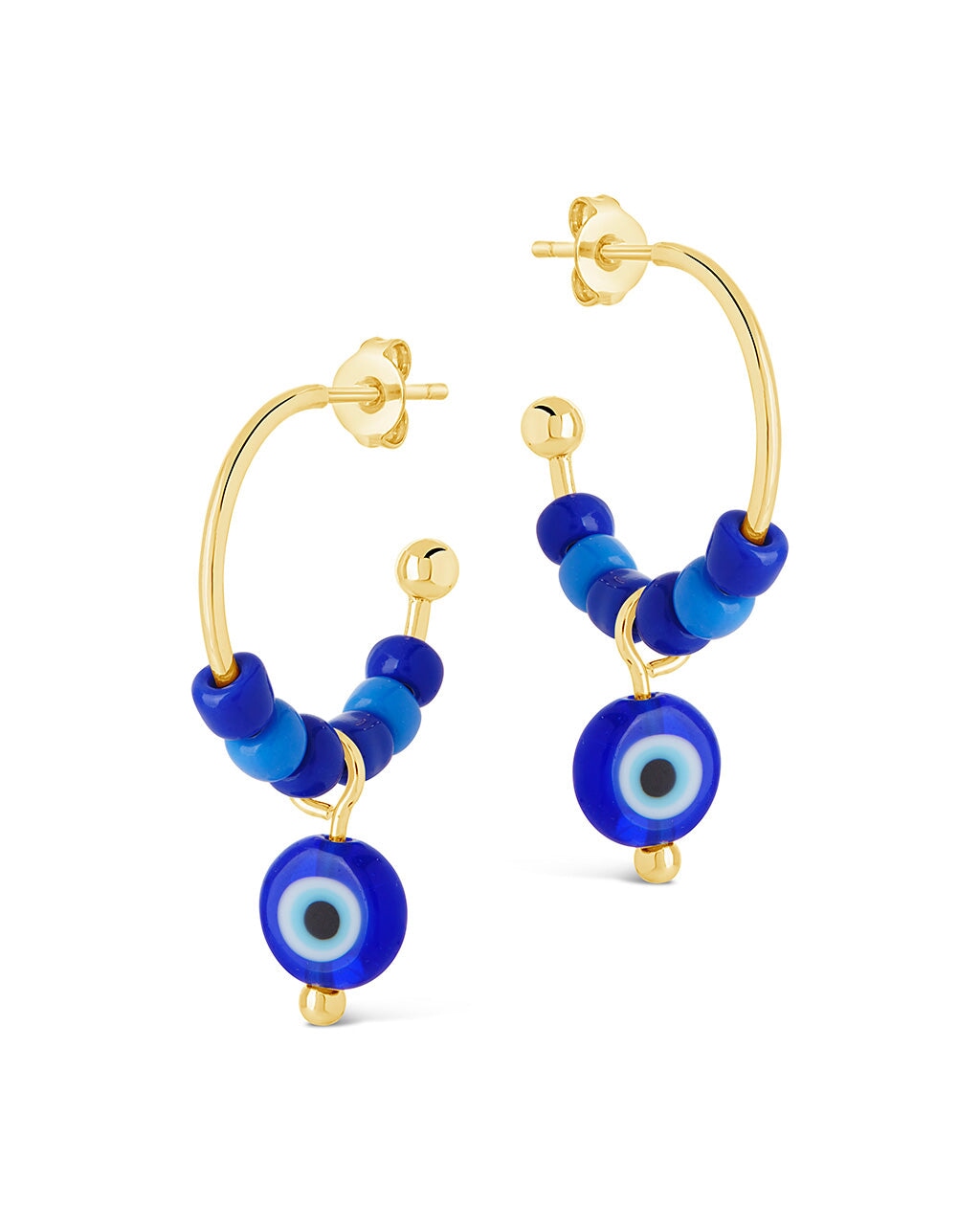 Sibyl Evil Eye Beaded Hoop Earrings for Women - Stylish Protection Jewelry for Everyday Wear, Gift for Her, Boho Chic Accessories for Parties & Travel