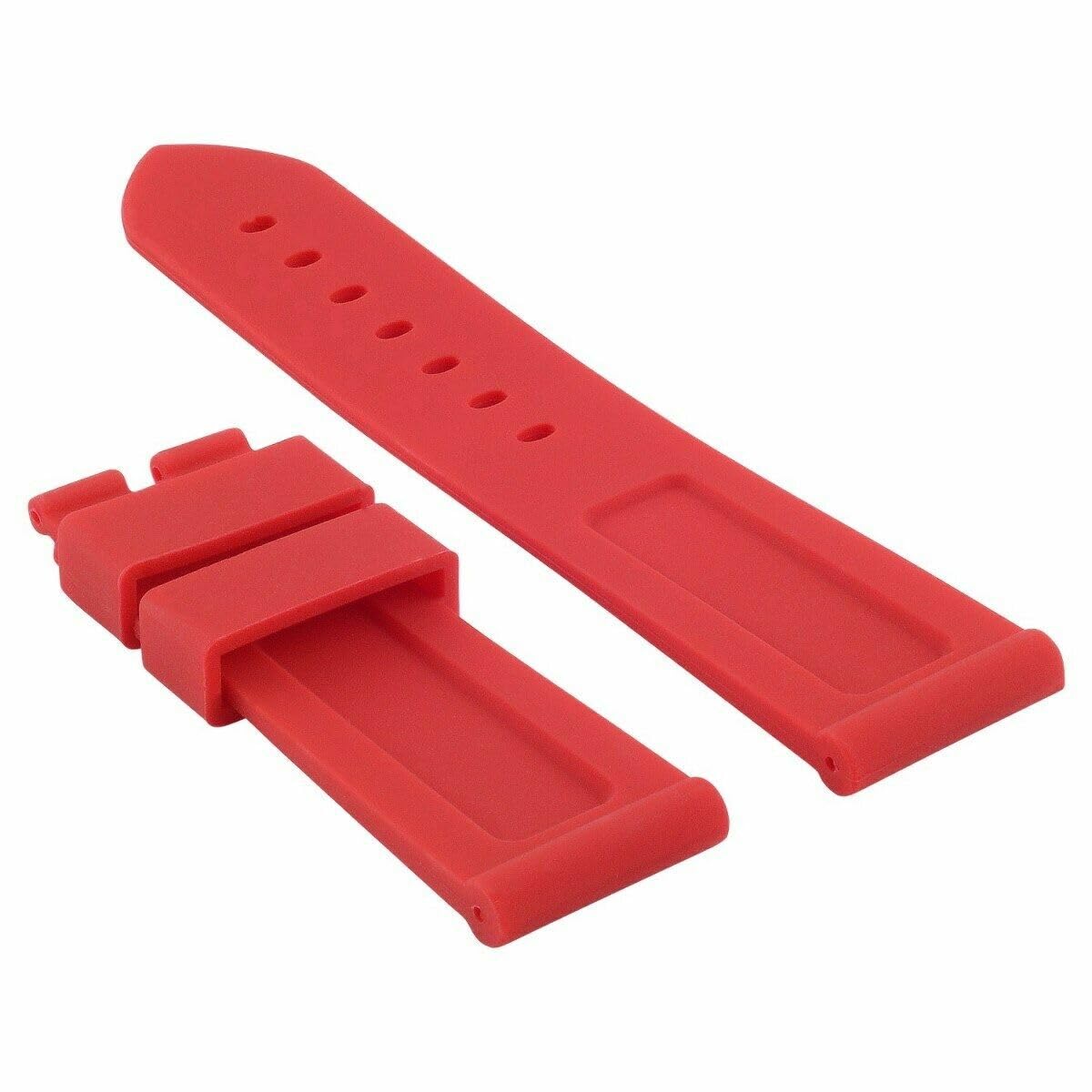 22mm-24mm Rubber Diver Watch Band Strap with Deployment Clasp Buckle - Compatible with Panerai Watches - Waterproof & Durable Replacement Watch Strap for Diving, Swimming & Outdoor Activities