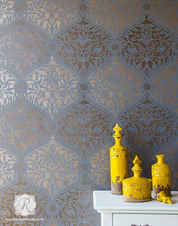 Decorative Mughal Trellis Moroccan Wall Stencil for DIY Home Decor, Wall Painting, and Interior Design Projects