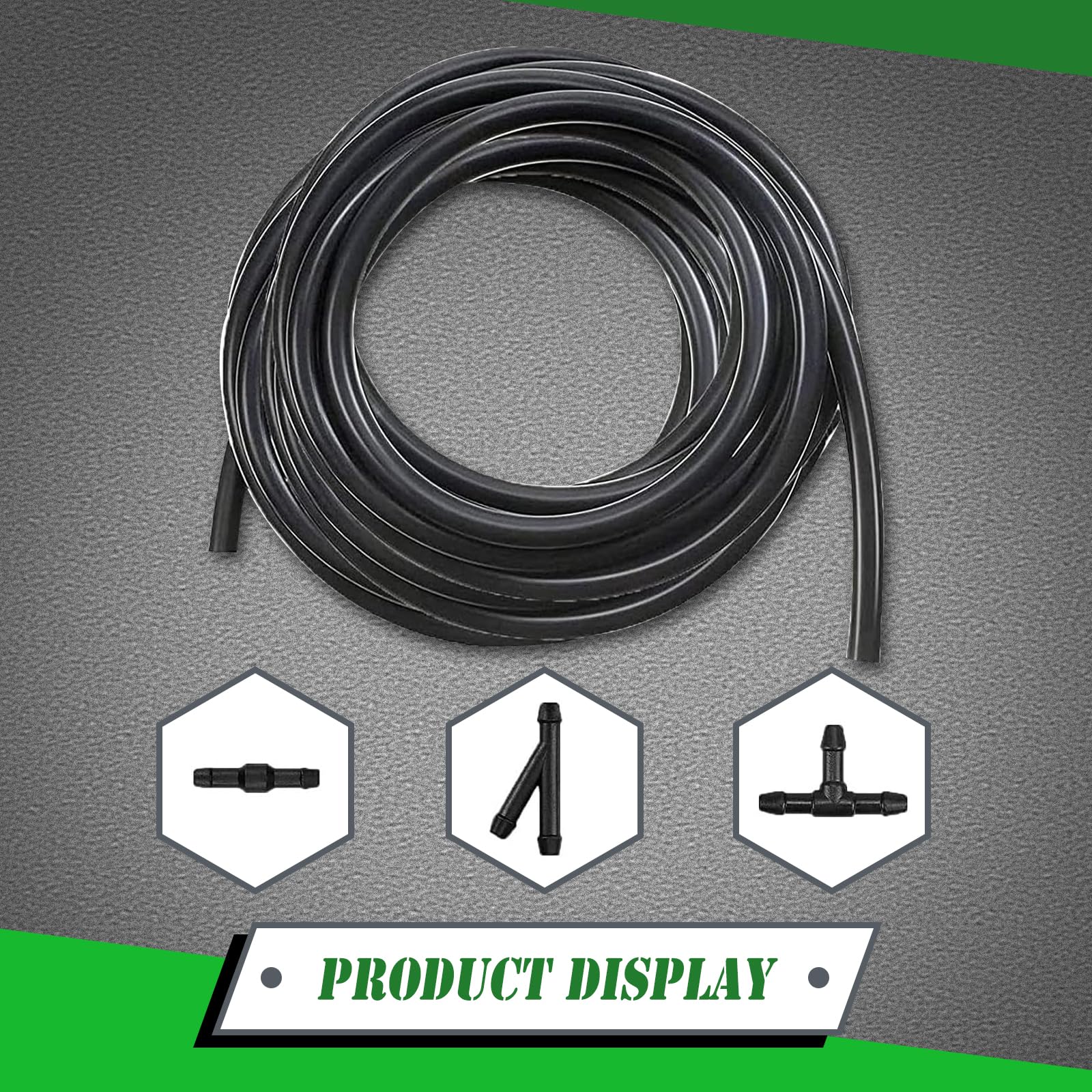 30 PCS Universal Car Windshield Washer Hose Kit - 13Ft Durable Rubber Washer Hose with 30 Vehicle Hose Connectors for Pump & Nozzles - Fits Trucks, SUVs & Most Vehicles (Black) - Perfect for Windshield Cleaning & Fluid System Maintenance