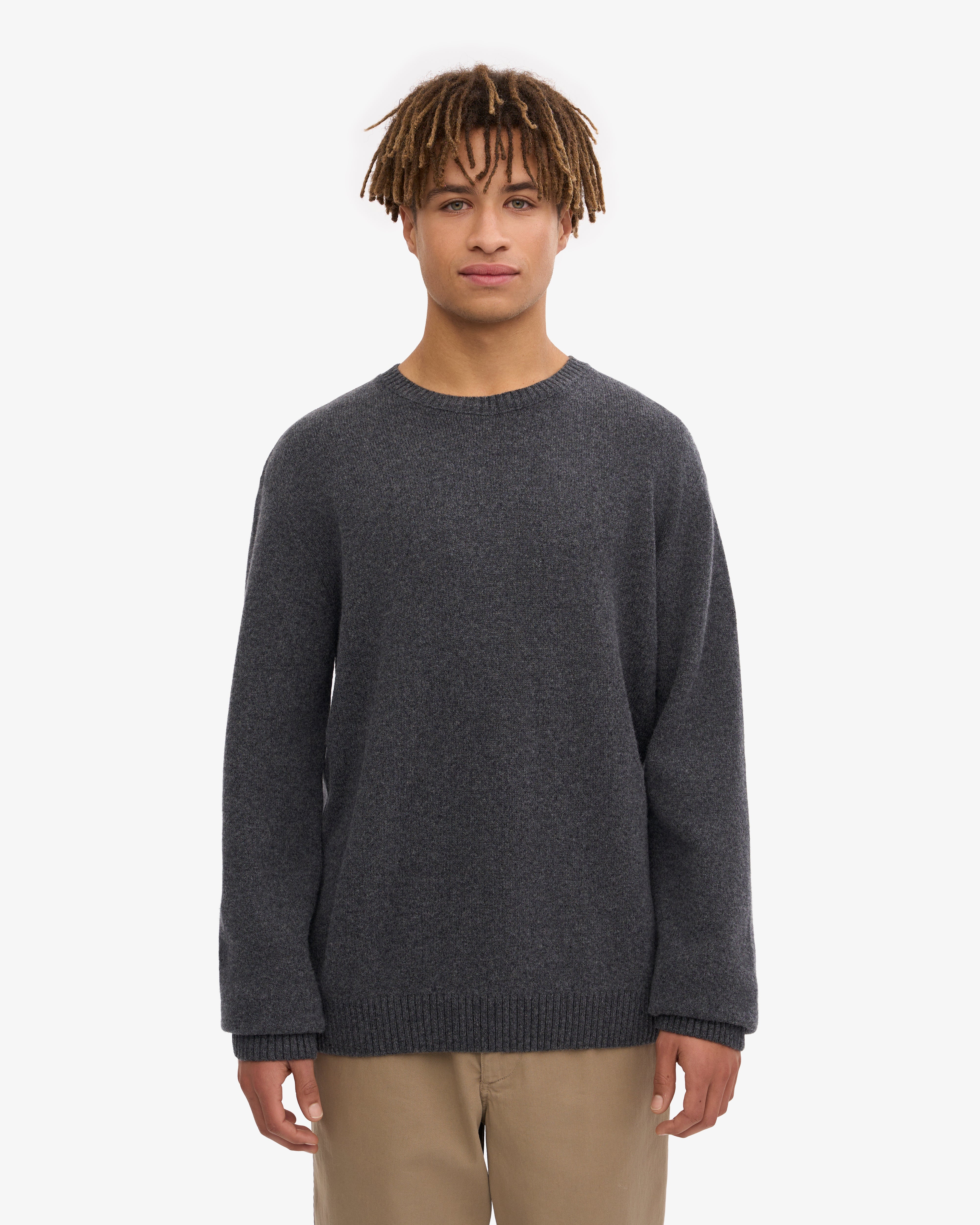 Premium Classic Merino Wool Crew Neck Sweater for Men & Women - Soft Thermal Winter Pullover in Lava Grey - Perfect for Outdoor Activities, Travel & Casual Wear