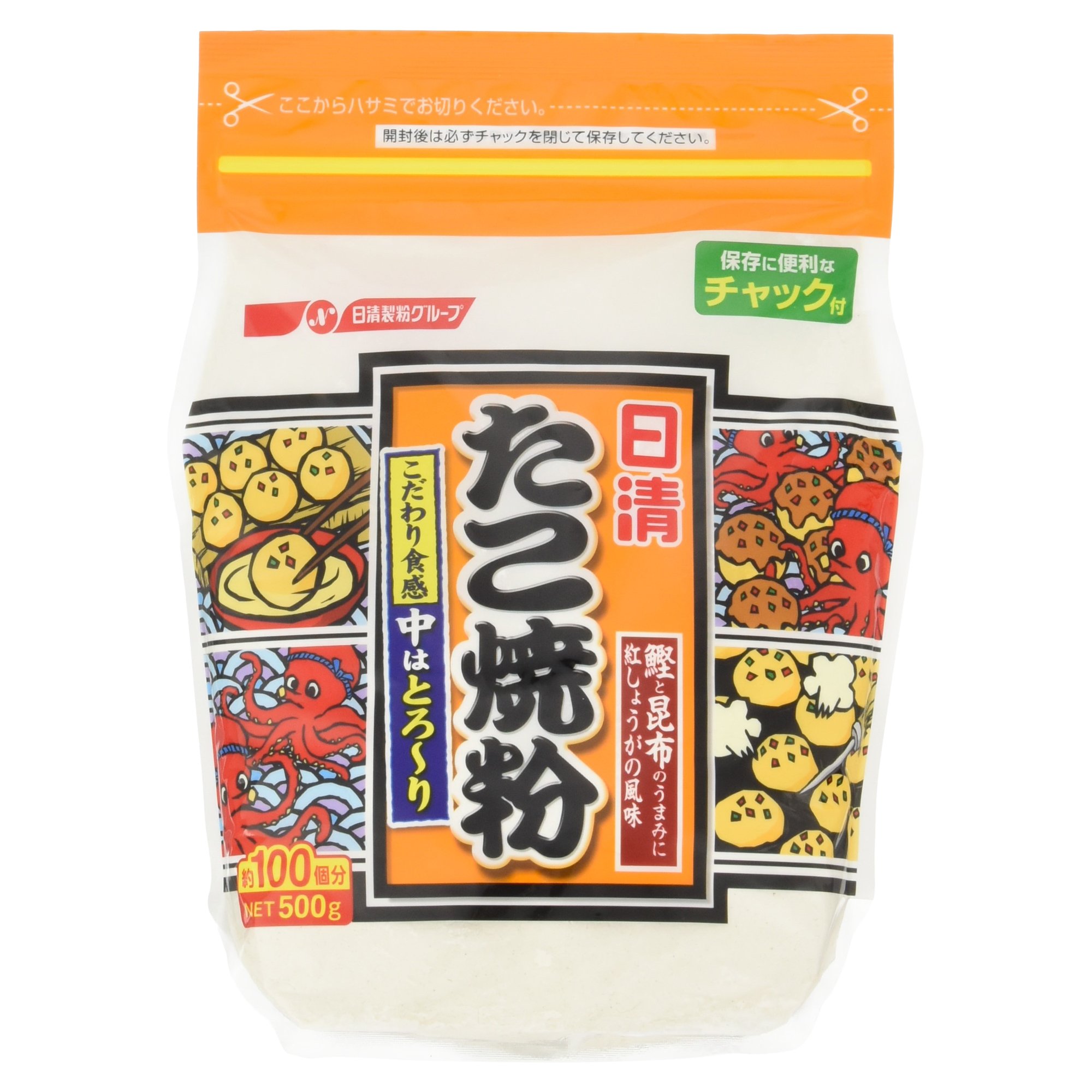 Nissin Japanese Takoyaki Powder 17.64oz (500g) - Authentic Octopus Ball Mix for Home Cooking, Party Snacks & Japanese Street Food Experience