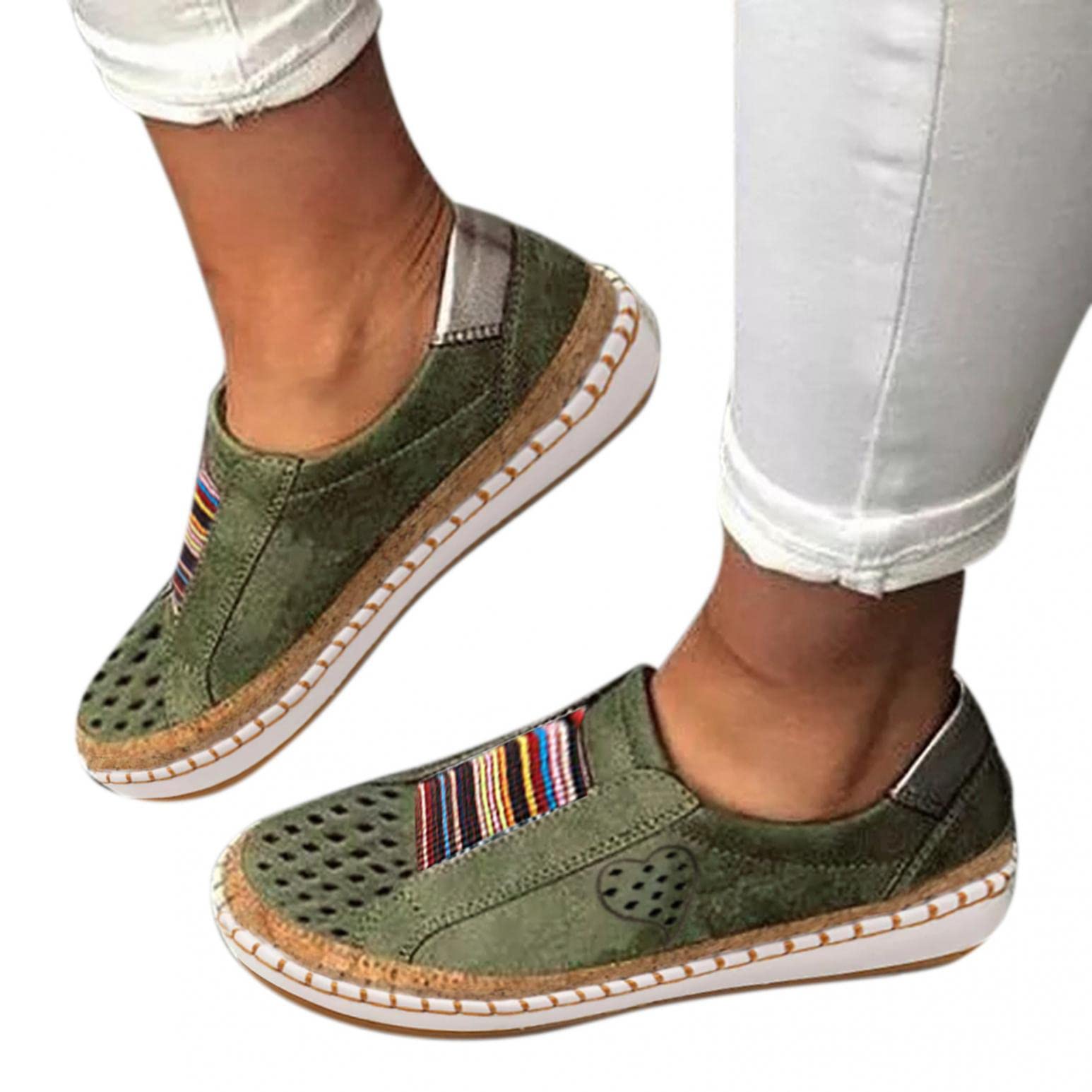 **Women's Wide Width Non-Slip Canvas Flats – Breathable Summer Sneakers for Running, Walking & Casual Wear**    *Use Cases: Perfect for workouts, daily errands, office wear, and outdoor activities.*