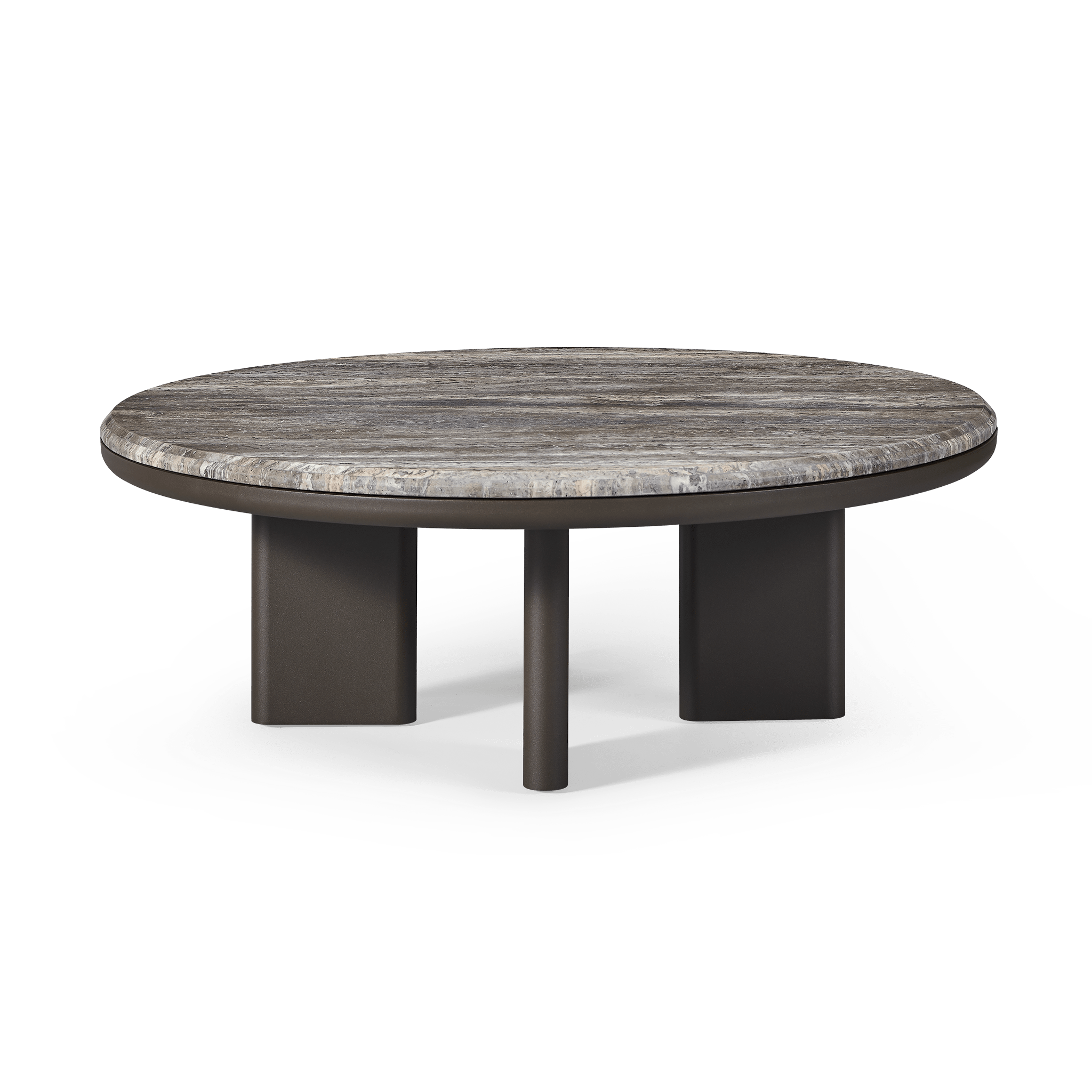 Modern Aluminum Round Coffee Table - Lightweight & Durable Indoor/Outdoor Use - Perfect for Living Room, Patio, or Poolside Decor