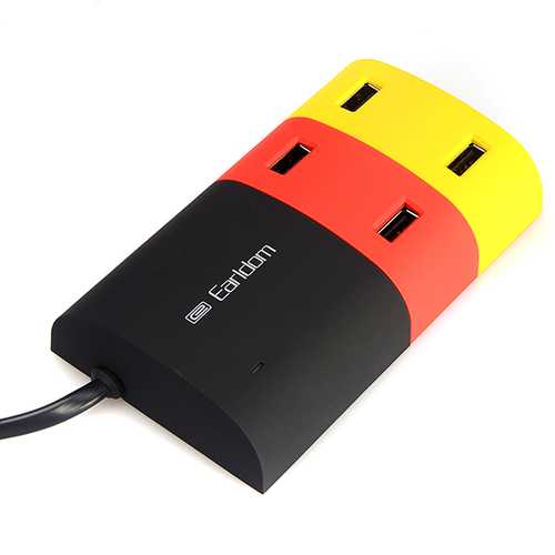 Earldom 5V 6.2A 4-Port USB Charging Hub for iPhone, iPad, Samsung - Fast Charger for Multiple Devices - Perfect for Home, Office, Travel & Car Use