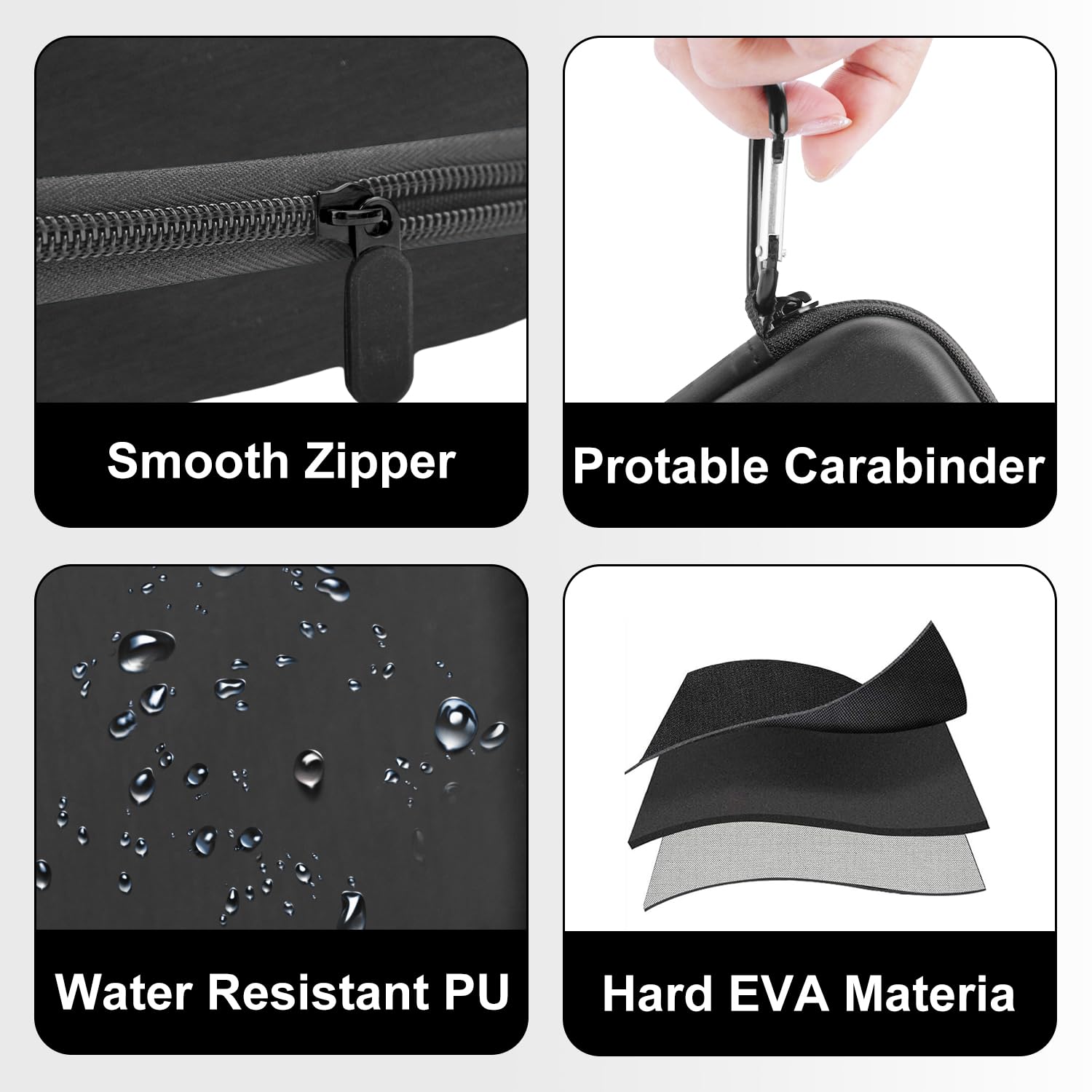 Shockproof Water Resistant Protective Case for SanDisk Extreme Portable SSD 1TB 2TB 500GB - EVA Hard Travel Storage Bag for SanDisk External USB-C Solid State Drive (Black) | Perfect for Travel, Outdoor Adventures & Daily Commute Protection