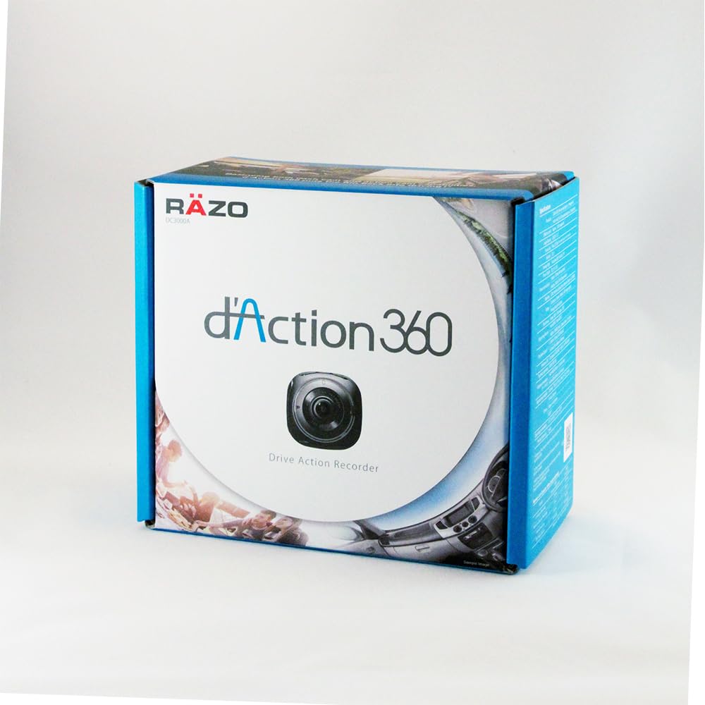 RAZO DC3000A 360 Degree Action Dash Cam - 4K Car Camera with Built-in WiFi, GPS, Sony Sensor, WDR, 3-Axis G-Sensor & Stereo Mic | Ultimate Driving Security for Road Trips, Commuting & Parking Surveillance