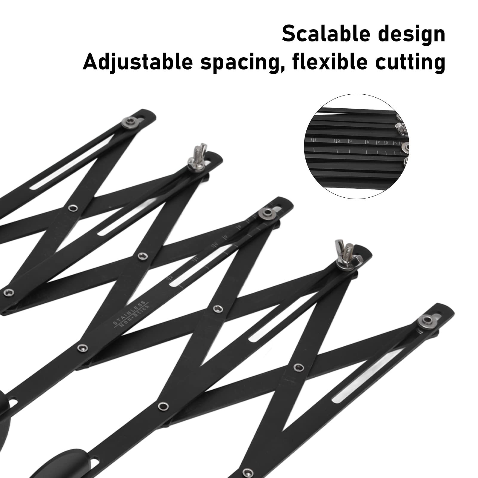 Adjustable Stainless Steel Pastry Cutter - 5-Wheel Pizza Dough Divider & Cookie Dough Roller - Non-Stick Expandable Baking Tool for Perfect Pies, Cookies & Pastries - Ideal for Home Bakers & Professional Kitchens