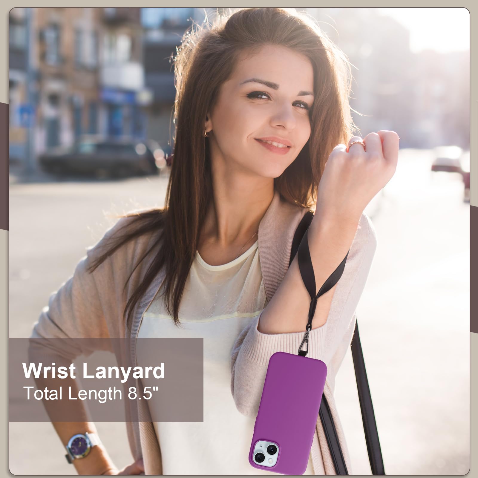 Adjustable Phone Lanyard Crossbody Strap with Wallet Holder - Universal Clip-On Wrist Strap for All Smartphones (Black) - Perfect for Travel, Shopping, Concerts & Outdoor Activities