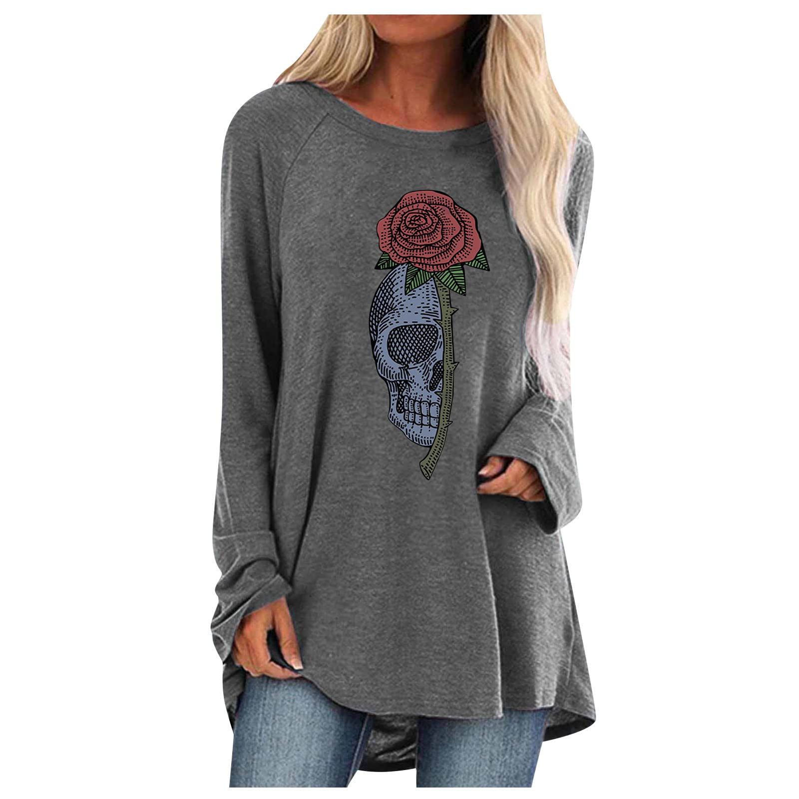 Women's Boat Neck Oversized Work Shirt - Loose Elastic Hiking & Office Tops