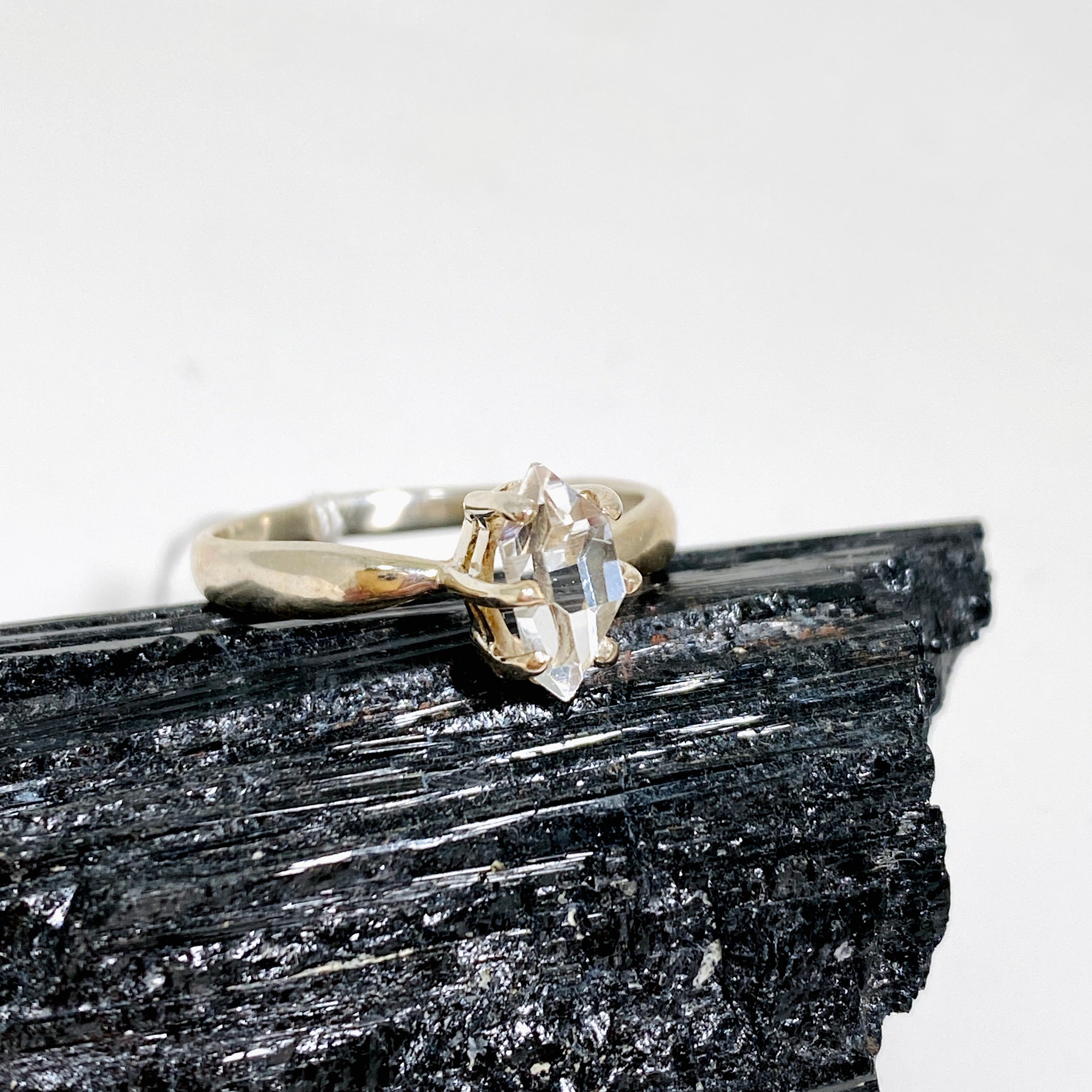 Herkimer Diamond Ring Size 10 - Genuine Natural Quartz Crystal Jewelry for Women, BTP 26 - Perfect for Engagement, Wedding, Anniversary Gifts & Everyday Elegance
