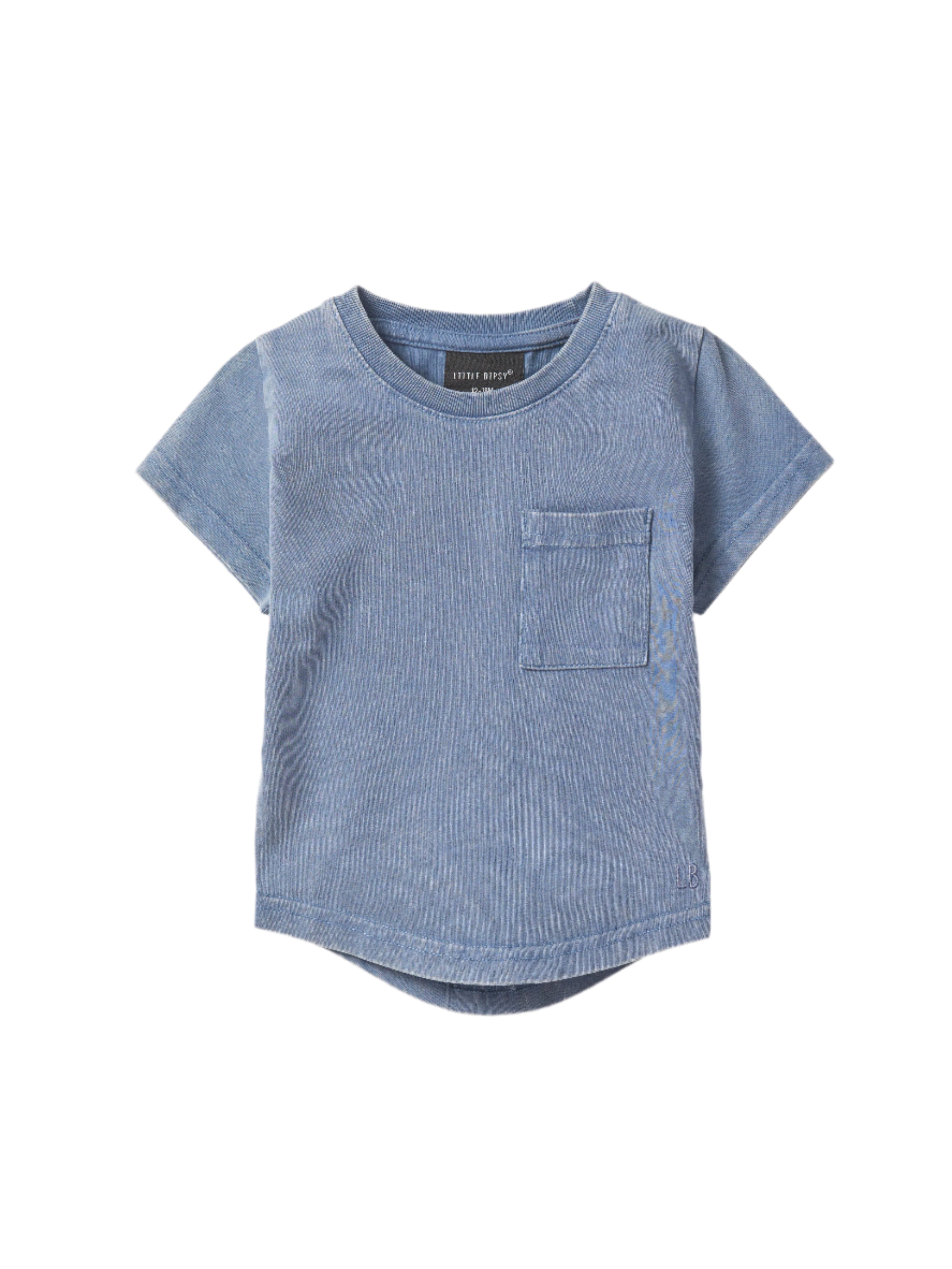 Acid Wash Pocket Tee for Men - Soft Vintage Washed Navy Blue Cotton T-Shirt | Casual Streetwear, Layering Essential, Everyday Comfort