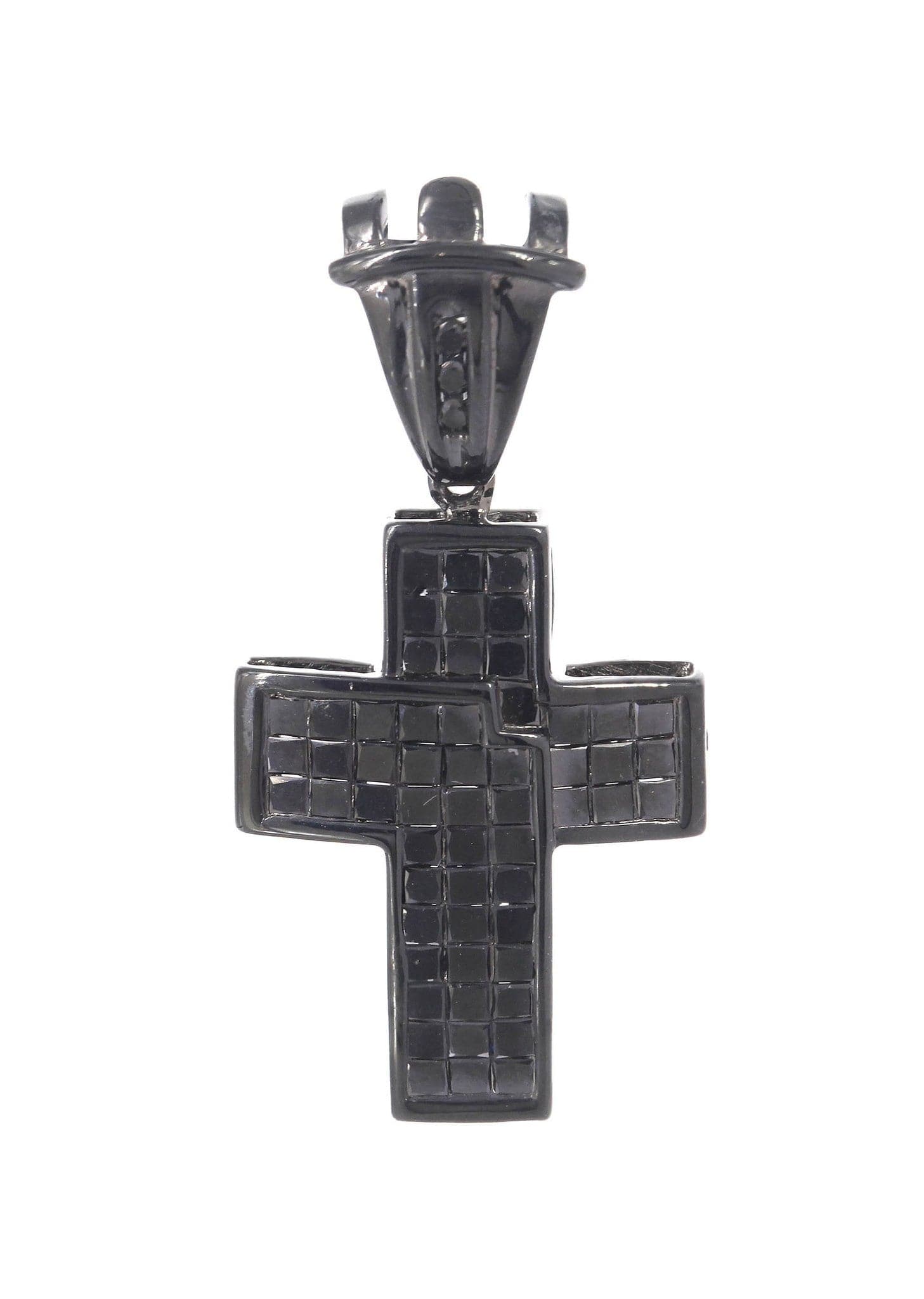 Black Diamond Cross Pendant Necklace - 1.45 Carat Genuine Black Diamond Jewelry - 4.48 Grams Sterling Silver - Perfect for Religious Gifts, Baptism, Confirmation & Everyday Elegance