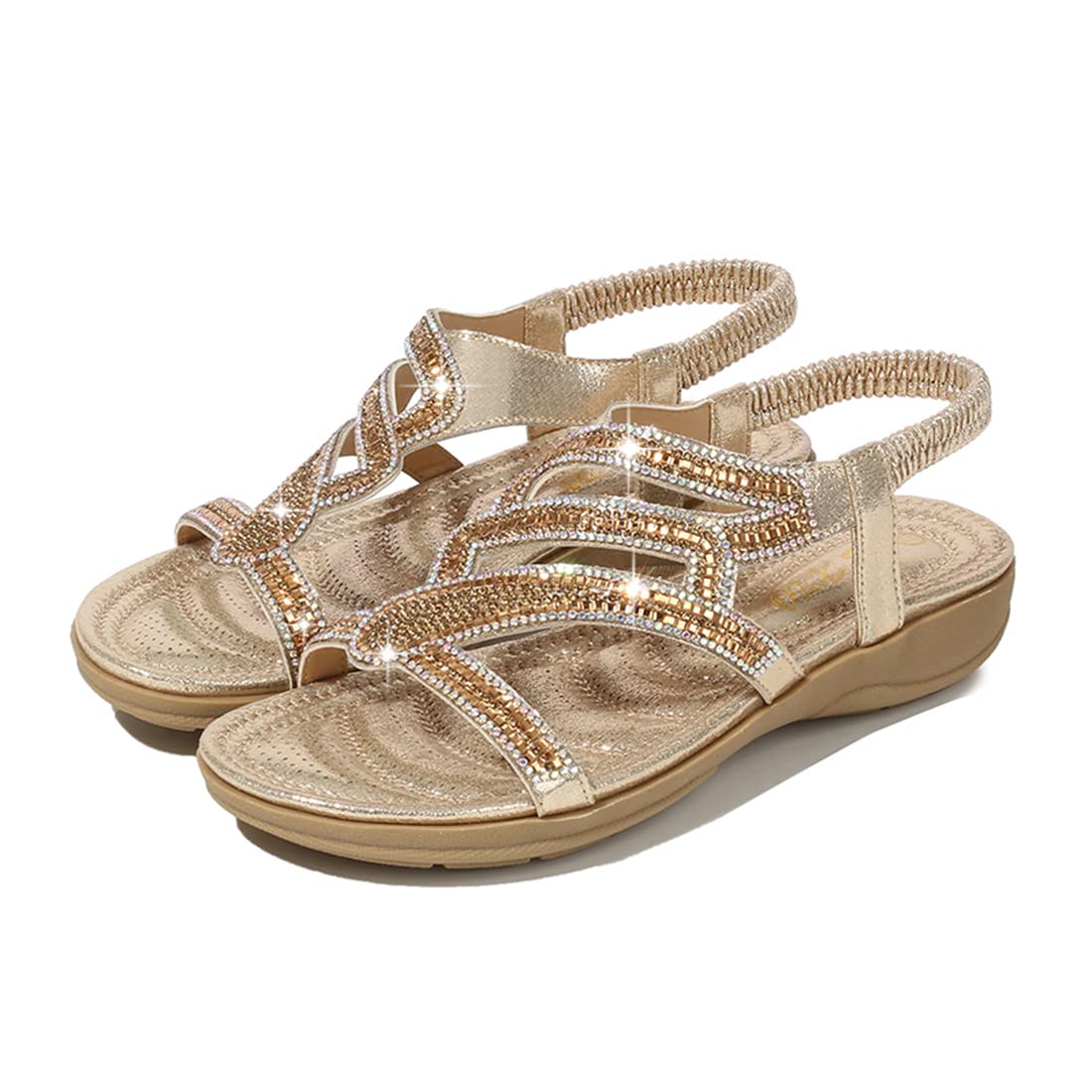 Women's Comfortable Bohemian Beaded Gladiator Sandals - Open Toe Flat Dress Shoes for Summer | Black Size US 5.5 | Perfect for Beach, Vacation & Casual Outings