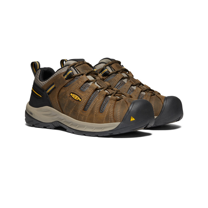 Men's Flint II Soft Toe Work Boots - Cascade Brown & Golden Rod Safety Shoes for Construction, Hiking & Outdoor Work