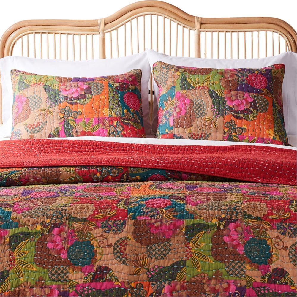 Greenland Home Fashions Jewel Standard Sham Pillow Cover - Colorful Decorative Throw Pillow Case for Sofa, Bed & Couch - Soft Polyester Blend Fabric with Hidden Zipper Closure (Multicolor)