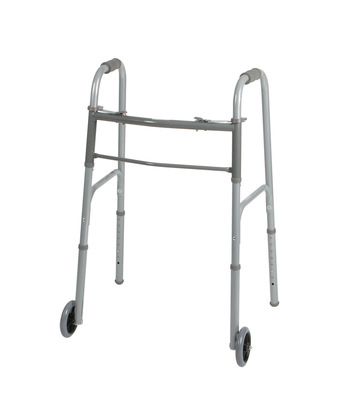 Lightweight Adjustable Folding Walker for Adults with 2-Button Release - Mobility Aid for Seniors & Recovery (Indoor/Outdoor Use)