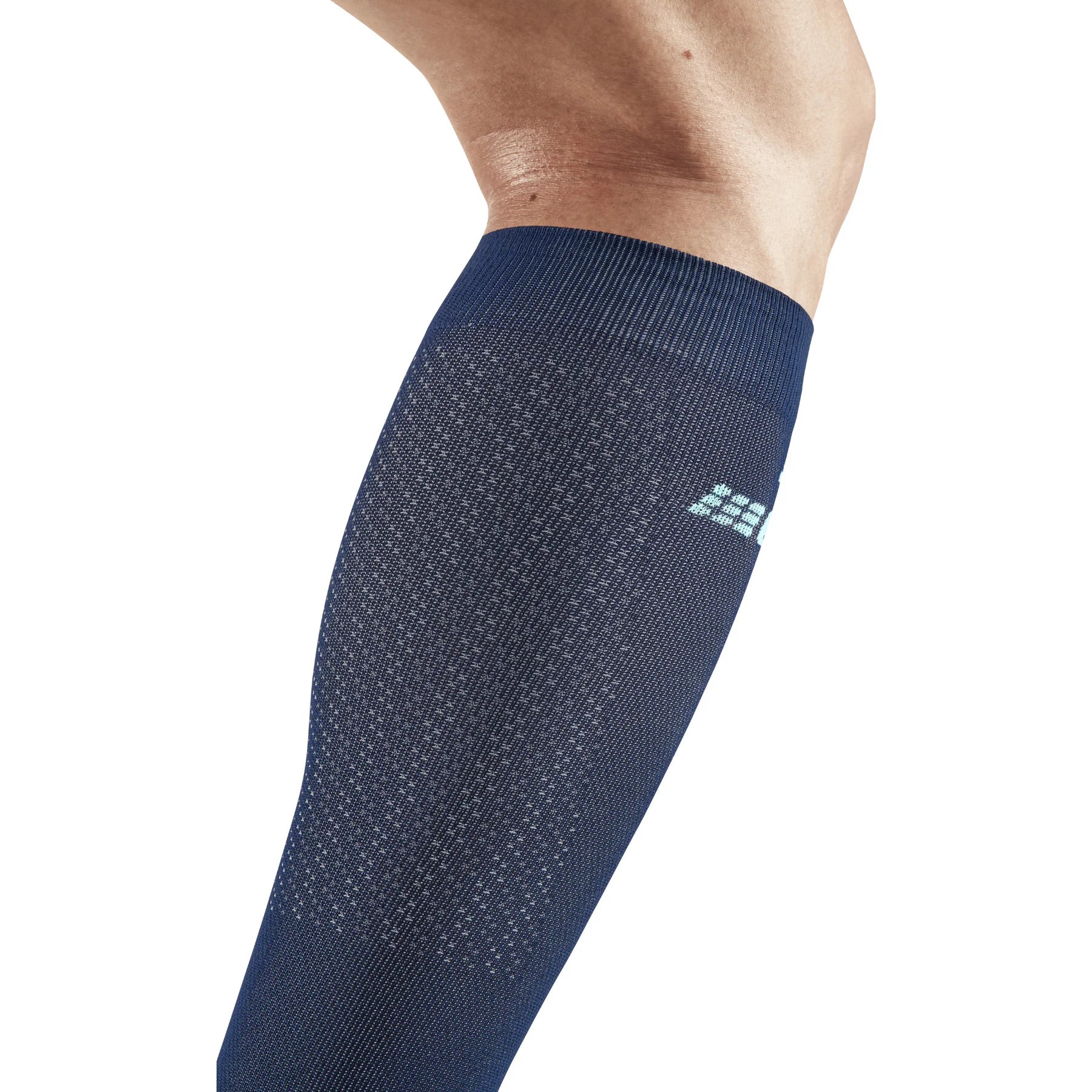 CEP Men's The Run Socks Tall v4 - Compression Running Socks for Men in Blue/Off White | Ideal for Marathon Training, Jogging & Athletic Performance