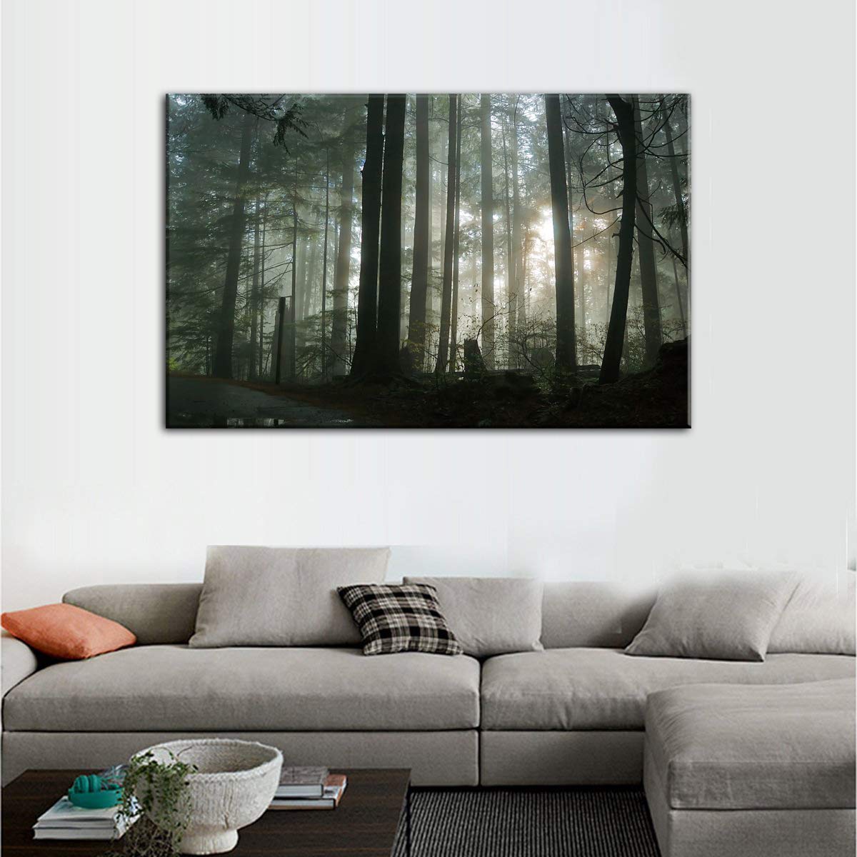 Ethereal Elven Forest Canvas Wall Art - Nature Landscape Painting Print for Home Decor | Early Morning Fairytale Dream Scene | Ready to Hang | Perfect for Living Room, Bedroom & Office Decor