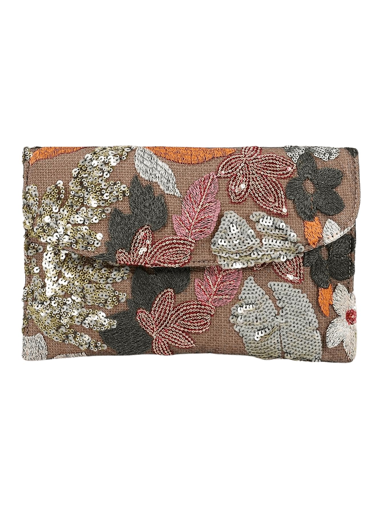 Verdusa Women's Floral Embroidery Sequin Evening Clutch Bag - Elegant Party Purse for Weddings, Prom & Special Occasions | Handmade Beaded Clutch for Formal Events & Night Out