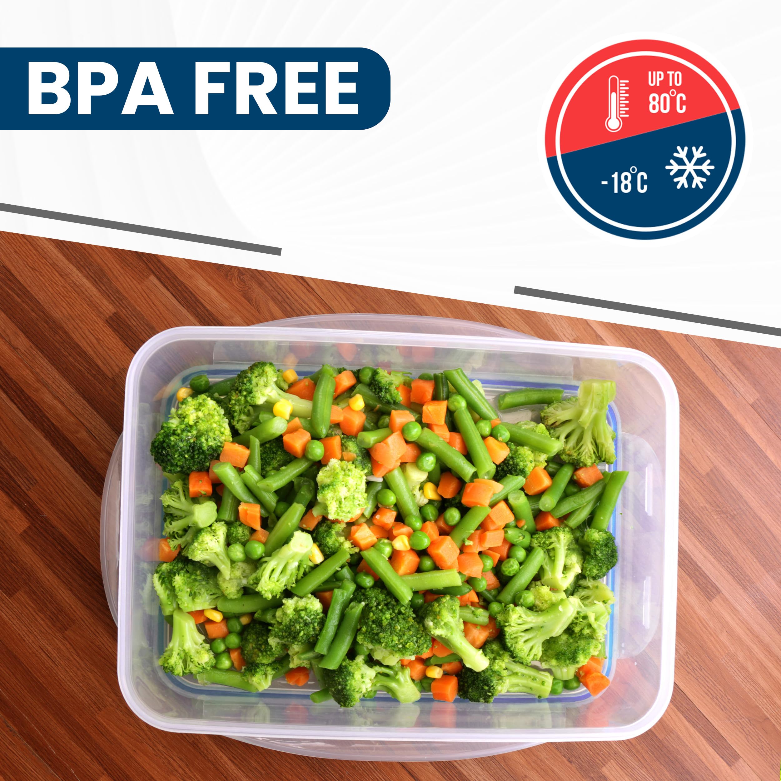 Utopia Kitchen Plastic Food Storage Containers with Airtight Lids - 144-Piece Set of Reusable, Leak-Proof BPA-Free Lunch Boxes & Meal Prep Containers (Blue) - Perfect for School, Office, Picnics & Leftovers