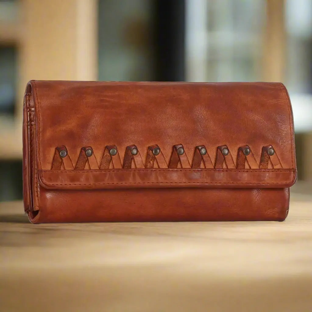 MET Women's Magnetic Closure Trifold Leather Wallet - Slim RFID Blocking Credit Card Holder for Everyday Use & Travel