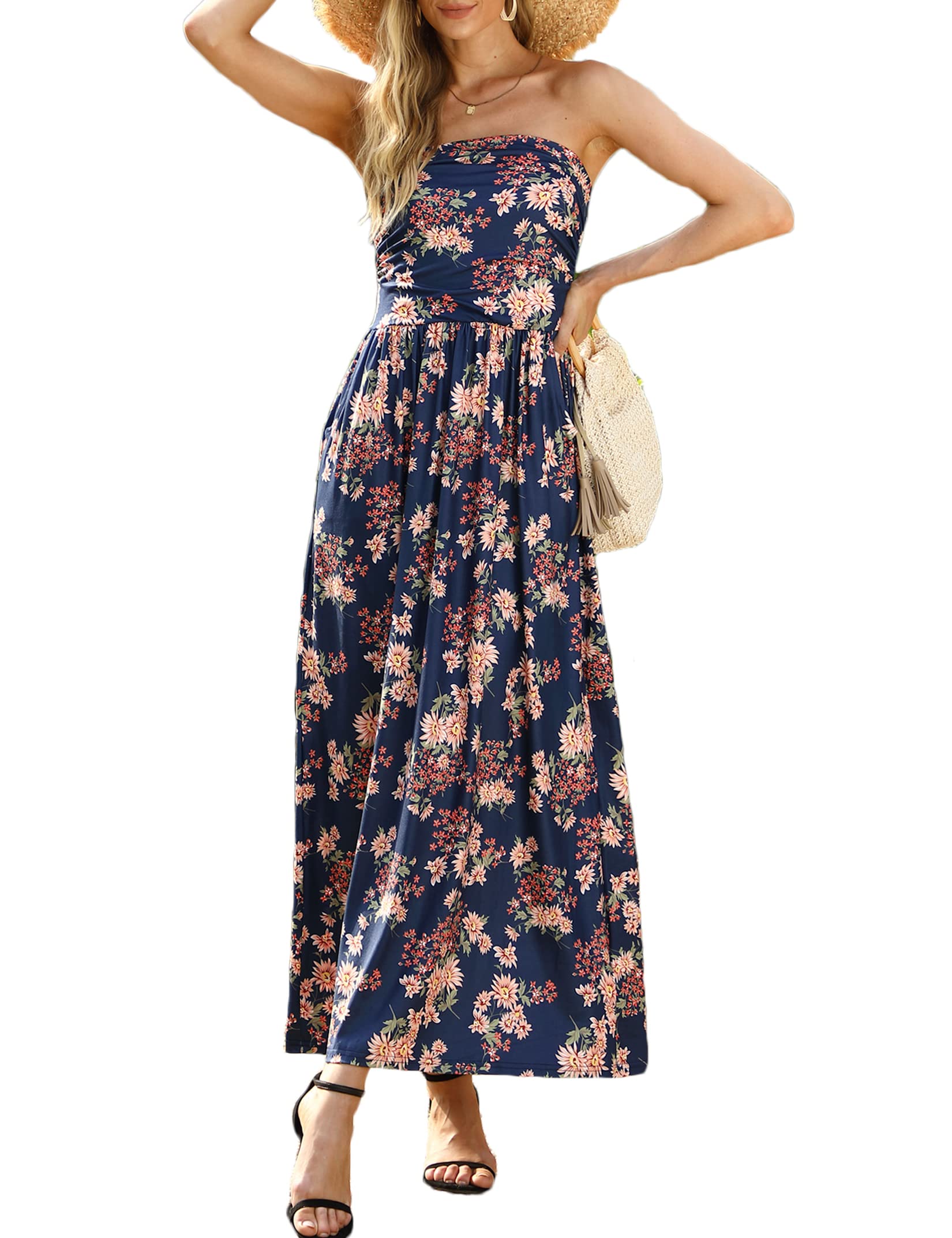 Leadingstar Women's Floral Casual Beach Party Maxi Dress - Summer Vacation, Tropical Getaway & Boho Festival Outfit