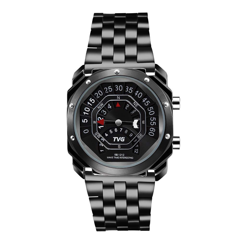 Men's Digital Compass Watch - LED Display, 30M Waterproof for Outdoor & Army Use