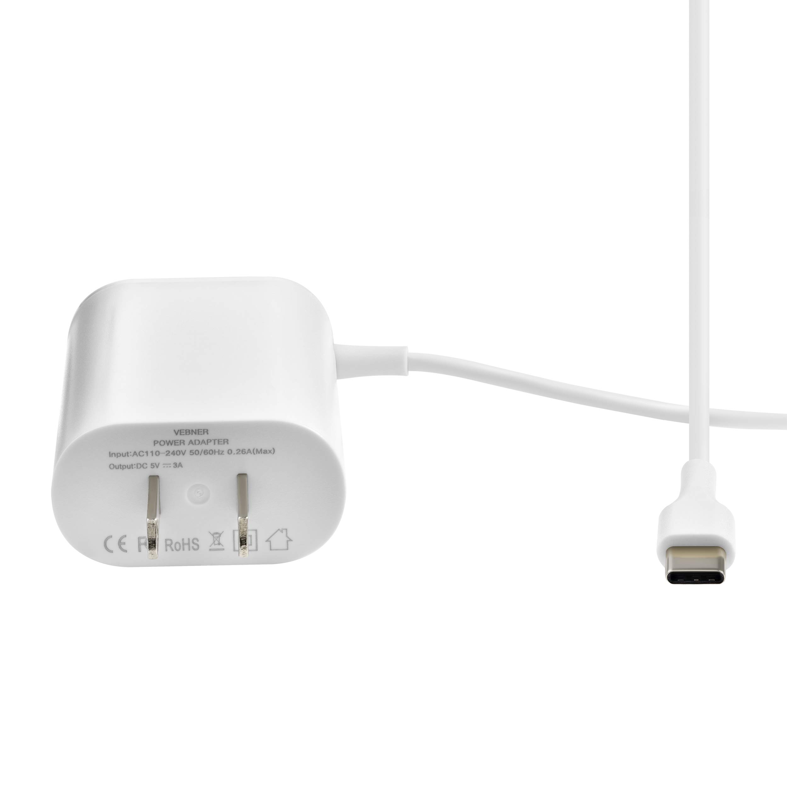 6ft USB Type C Power Adapter & Cable - Compatible with Google Mesh Home WiFi System (2 Pack) - Fast Charging for Home & Office Use