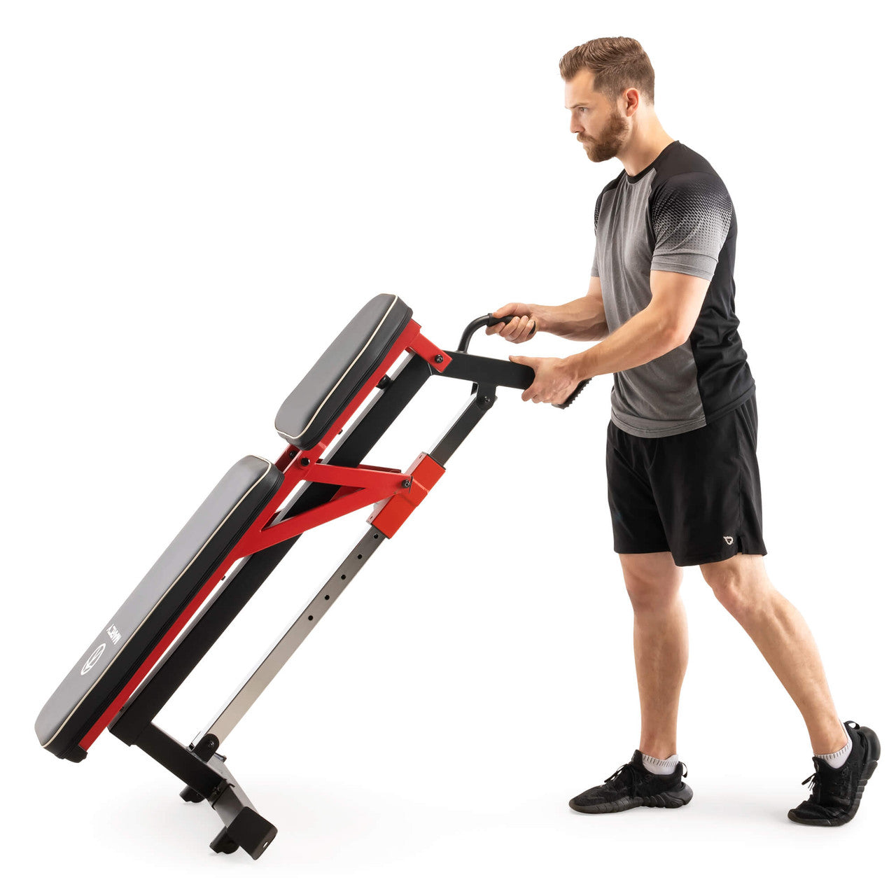 Marcy Adjustable Utility Bench with Chrome Sliding Track SB 5429 - Home Gym Workout Equipment for Strength Training & Weight Lifting