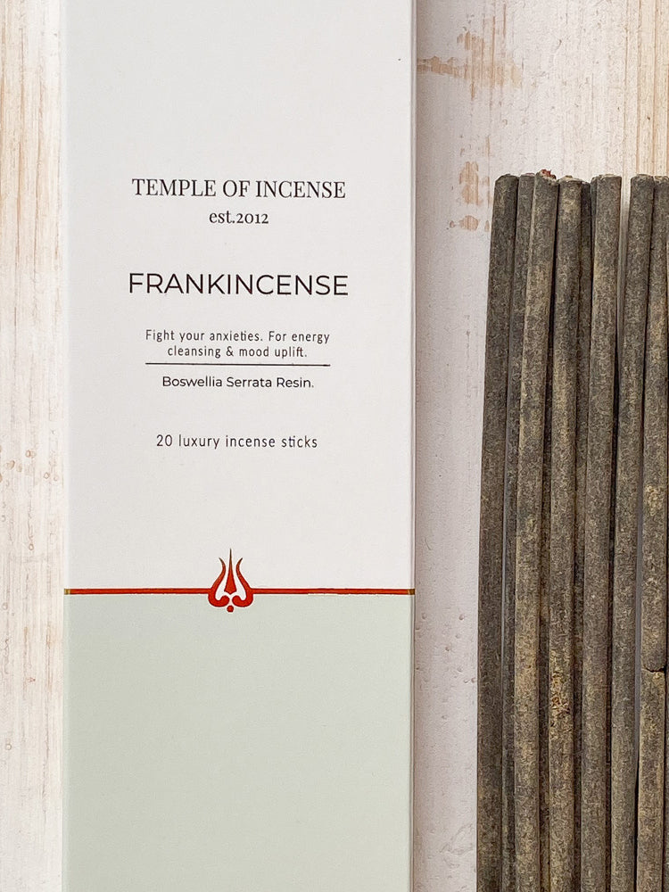 Premium Frankincense Incense Sticks - Natural Aromatherapy for Meditation, Yoga & Relaxation - Handcrafted Temple of Incense for Spiritual Cleansing & Home Fragrance