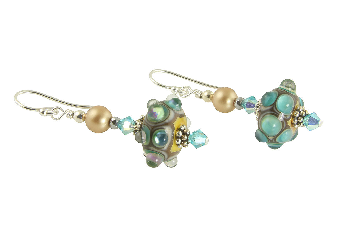 Handmade Turquoise Lampwork Bead Earrings - Bohemian Jewelry for Women - Perfect for Parties, Weddings & Everyday Wear