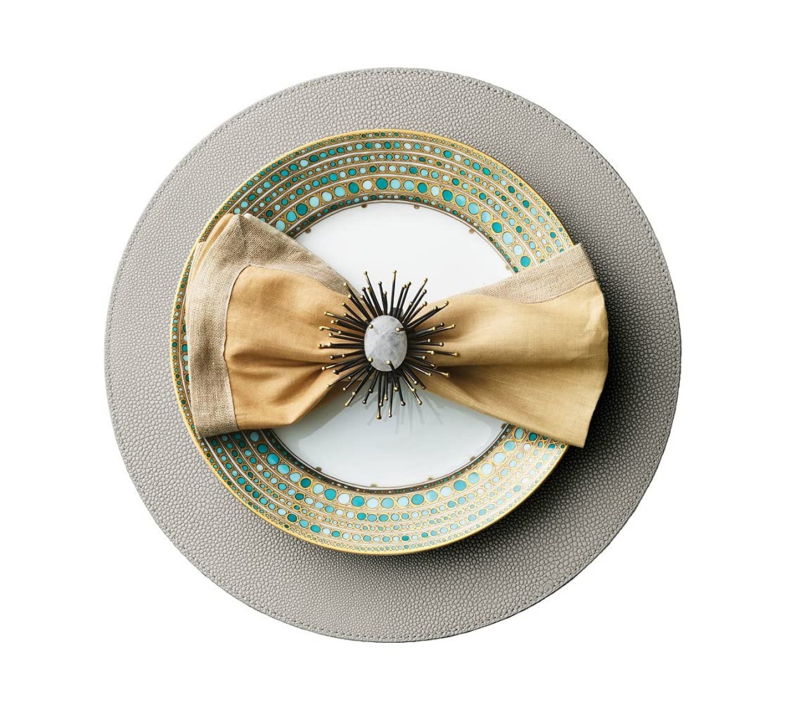 Kim Seybert Shagreen Placemats in Elephant - Set of 4 Luxury Textured Dining Mats for Formal Dinner Parties & Holiday Entertaining