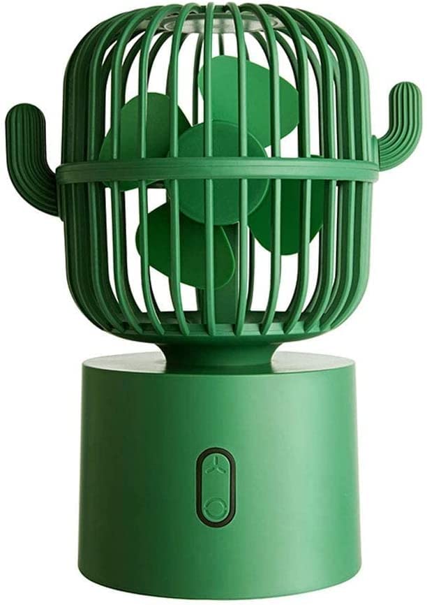 USB Desk Fan - Portable Mini Table Fan with 80° Auto Rotation, 3 Speed Settings, Strong Wind & Low Noise - Perfect for Home, Office, Travel & Outdoor Use (Green)