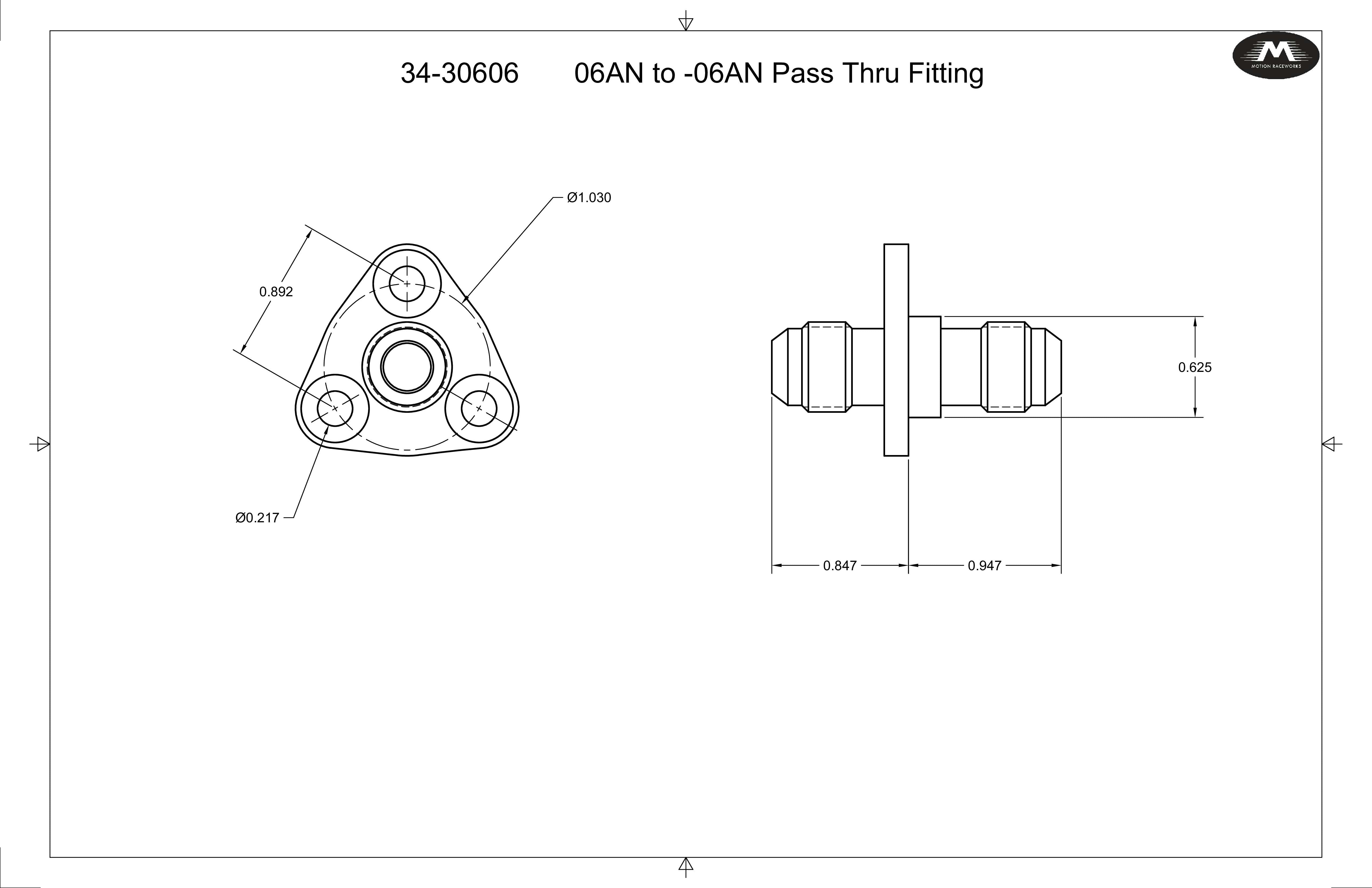6AN Flanged Bolt Pass Thru Bulkhead Fitting - High Pressure Fuel & Oil Line Connector for Automotive, Marine & Industrial Applications | Fluidworks