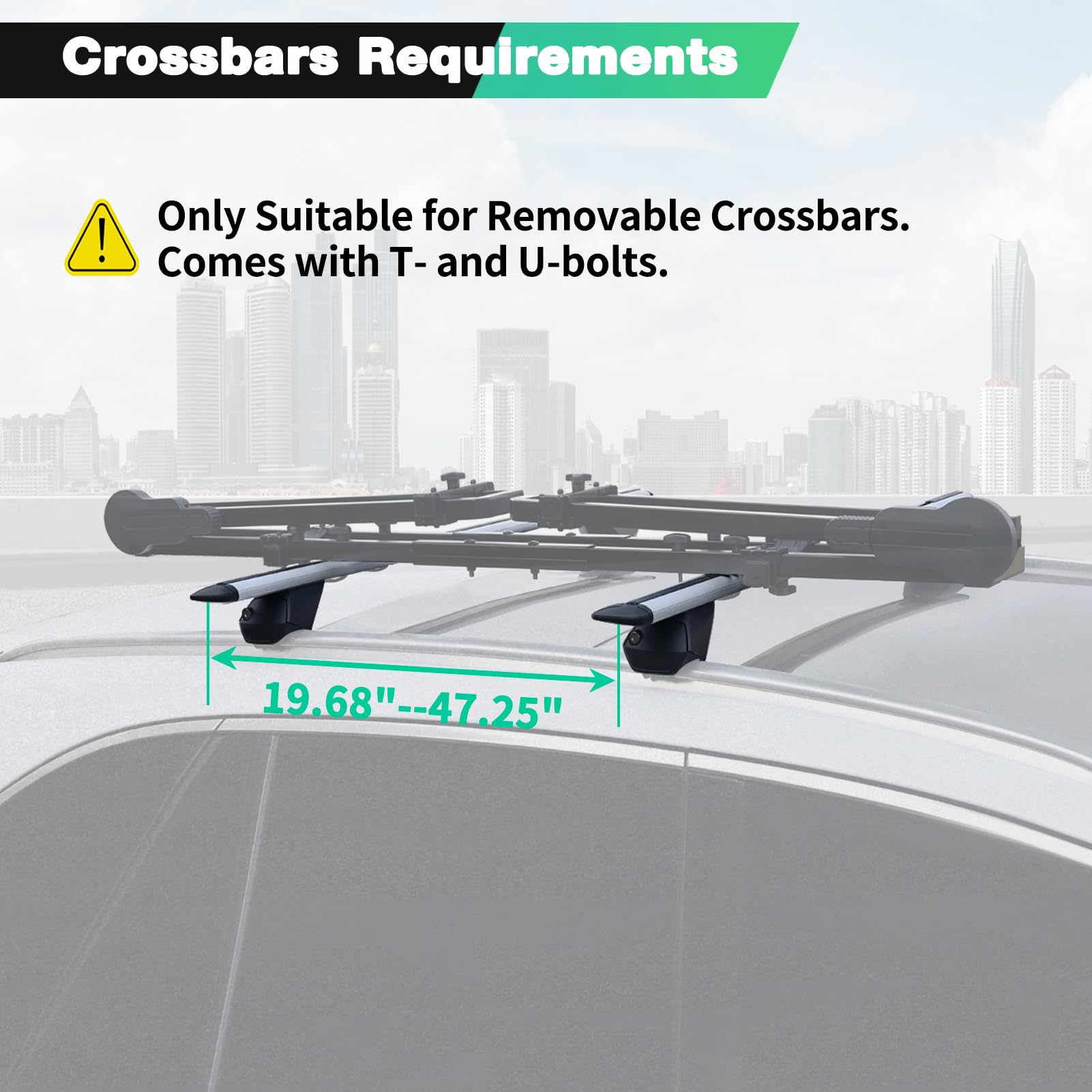 Upright Roof Bike Rack for Cars & SUVs - 2-Arm Bicycle Carrier for Removable Crossbars | Secure Transport for Mountain, Road & Commuter Bikes | Perfect for Road Trips & Outdoor Adventures