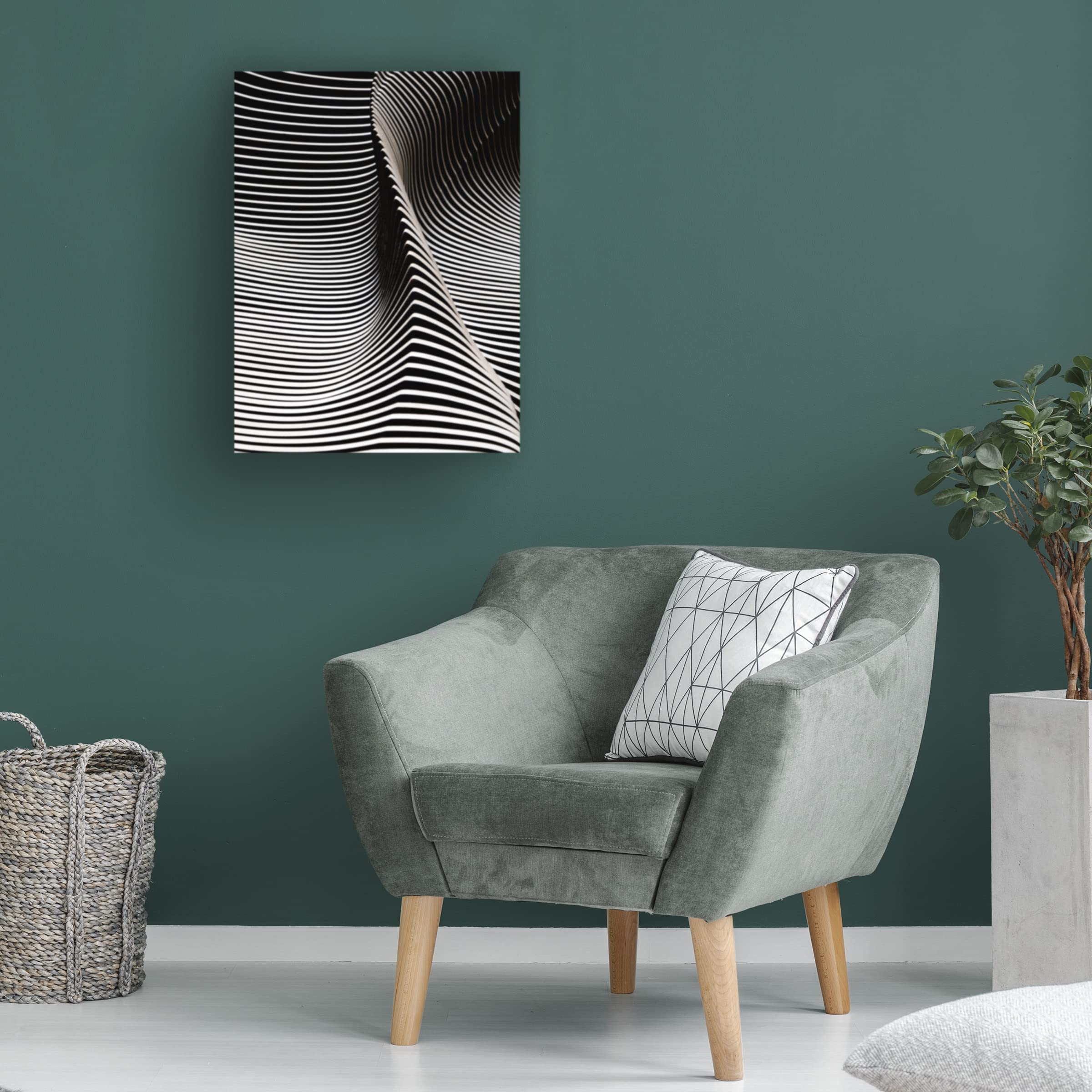 Trademark Fine Art 'Wave 2' Canvas Wall Art Print by Behnamnasri - Modern Ocean Wave Painting for Living Room, Bedroom & Office Decor