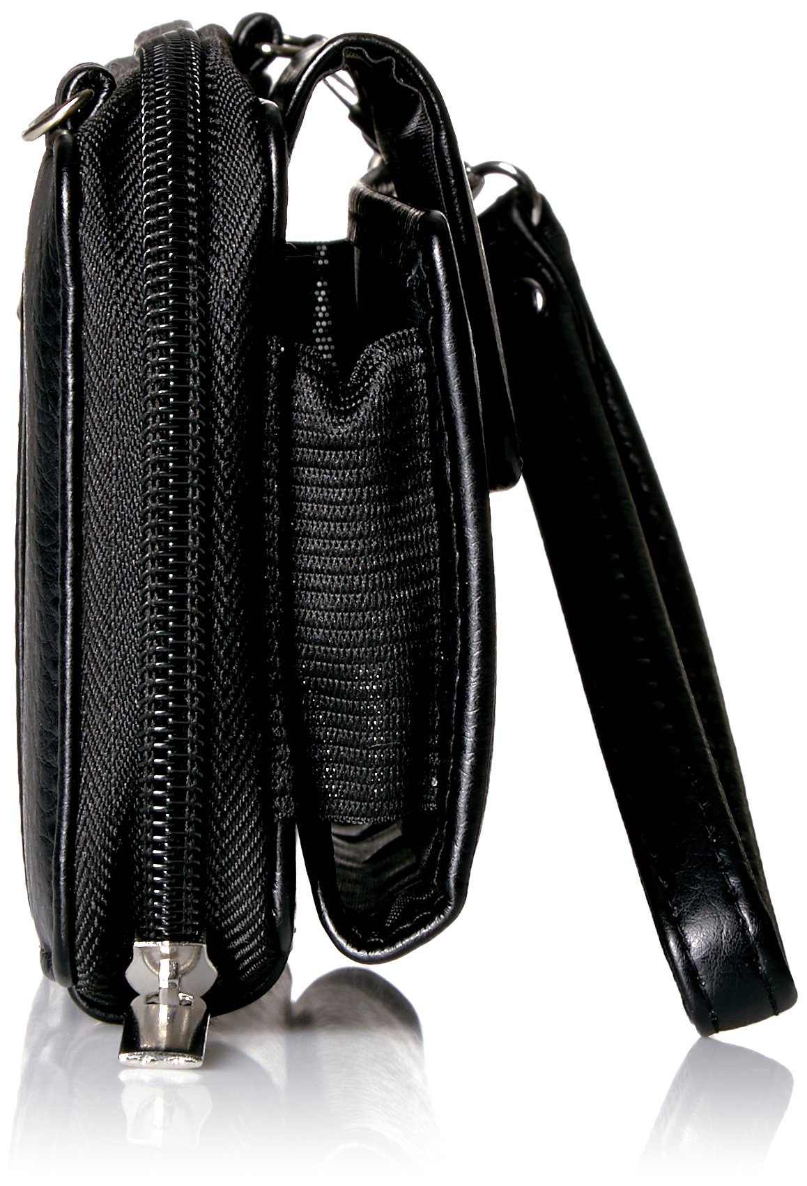 Buxton RFID Blocking Cell Phone Crossbody Bag with Wristlet - Anti-Theft Small Purse for Women, Travel, Shopping & Daily Essentials (Black)