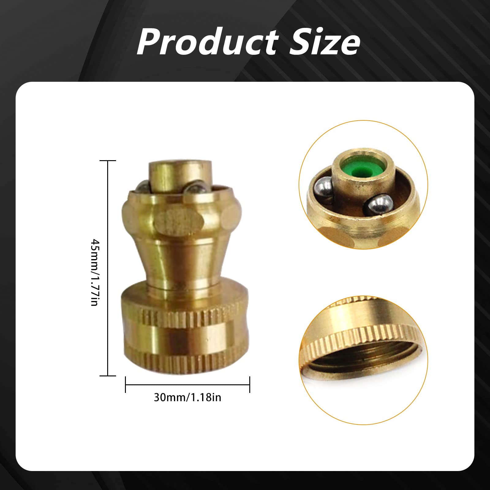 5-Piece Brass Hose Nozzle Set - Adjustable High Pressure Water Spray Nozzle for Garden, Car Washing & Outdoor Cleaning | Heavy Duty Brass Twist Sprayer for Lawn Care, Patio Cleaning & Vehicle Detailing